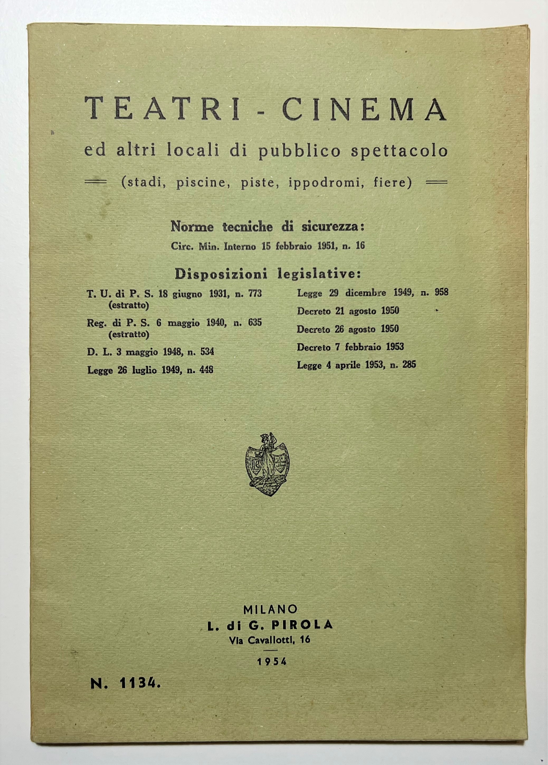 Teatri - Cinema e altri Locali di Spettacolo - Norme …