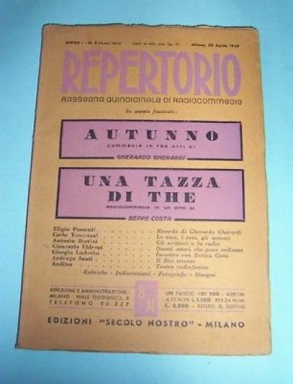 Teatro Rassegna Radiocommedie - REPERTORIO - Anno I - N. …
