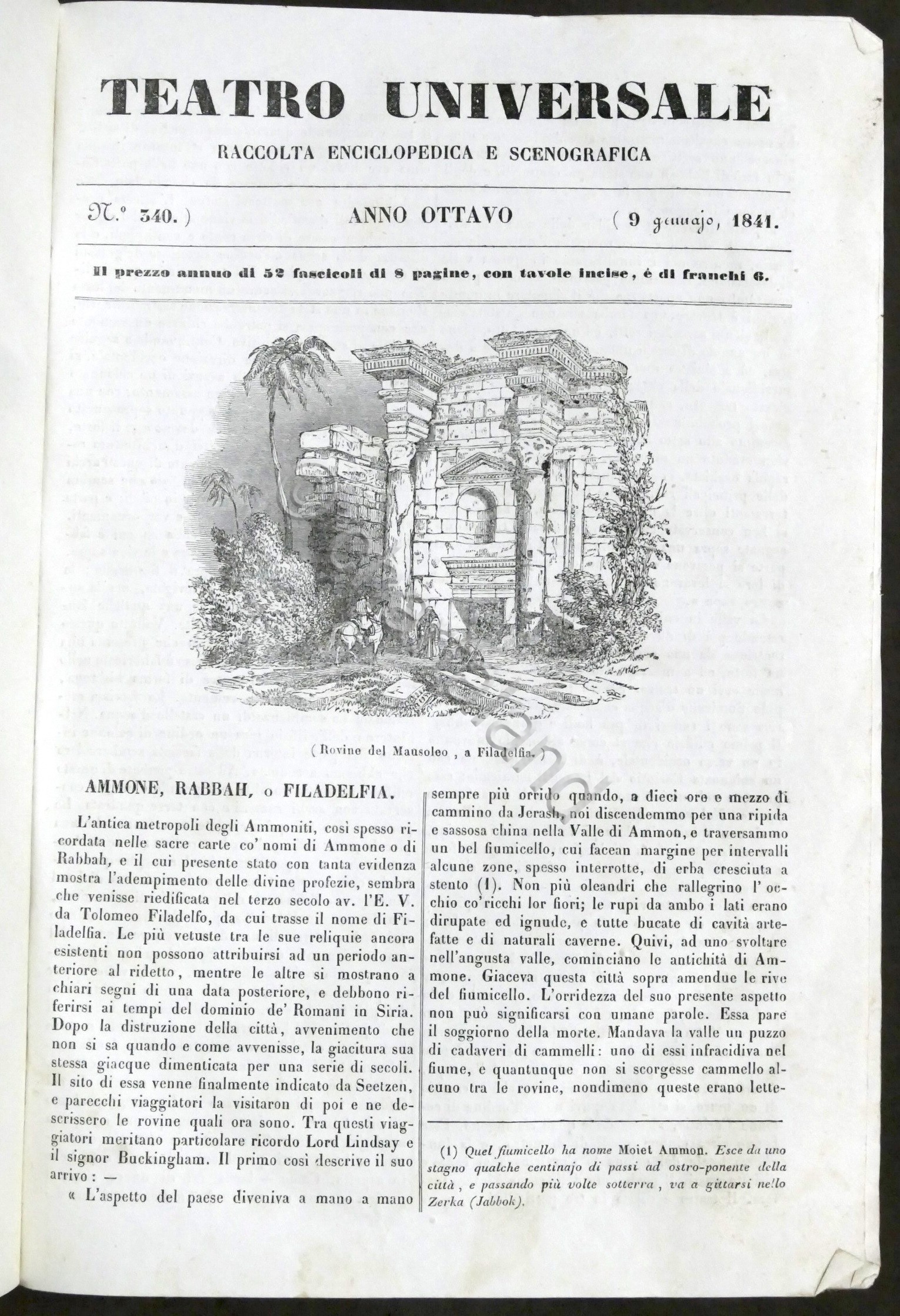 Teatro Universale - Raccolta Enciclopedica e Scenografica - Anno Ottavo …