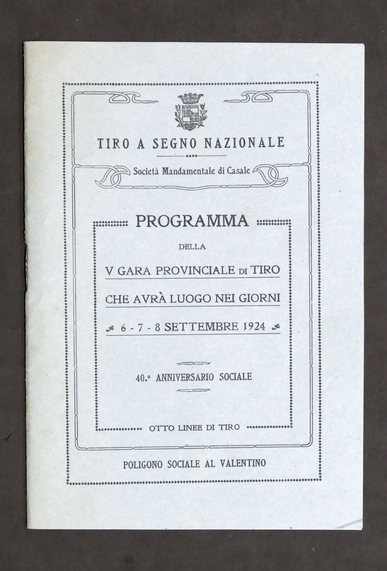 Tiro a Segno Nazionale - Società di Casale - Programma …