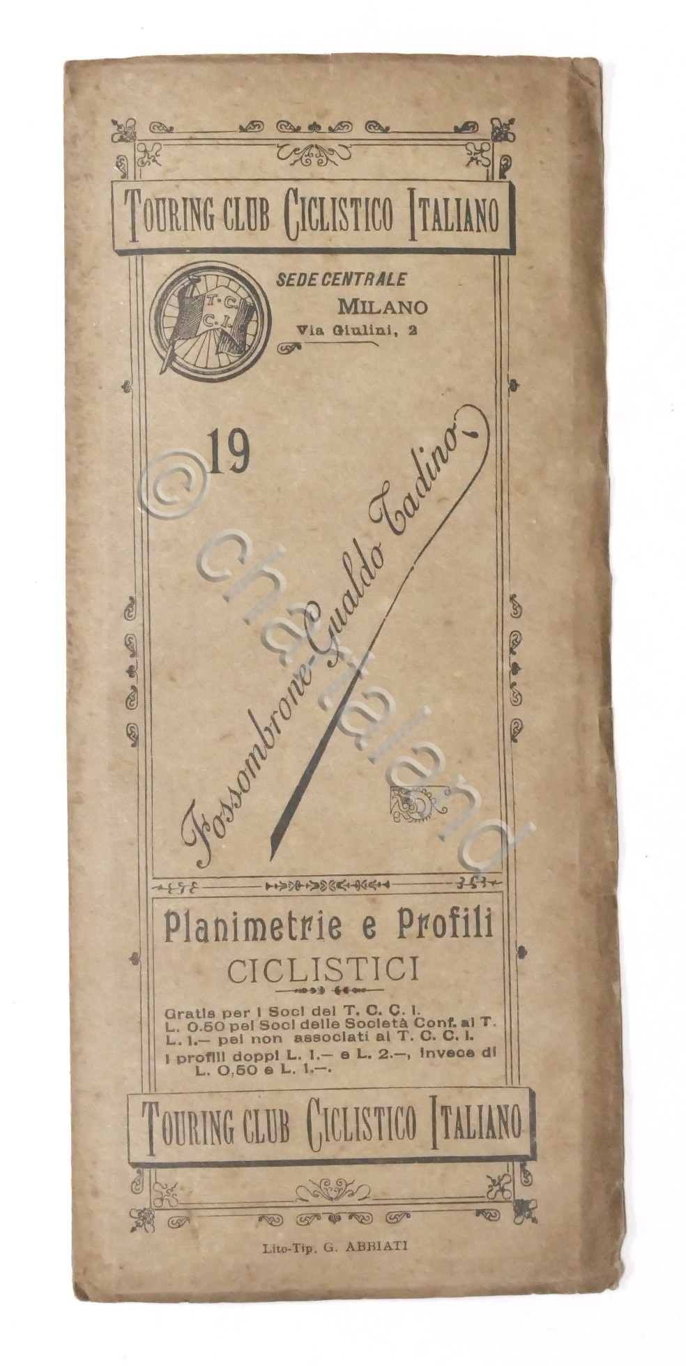 Touring Club Ciclistico Fossombrone-Gualdo Tadino Planimetrie Profili 19 - 1897