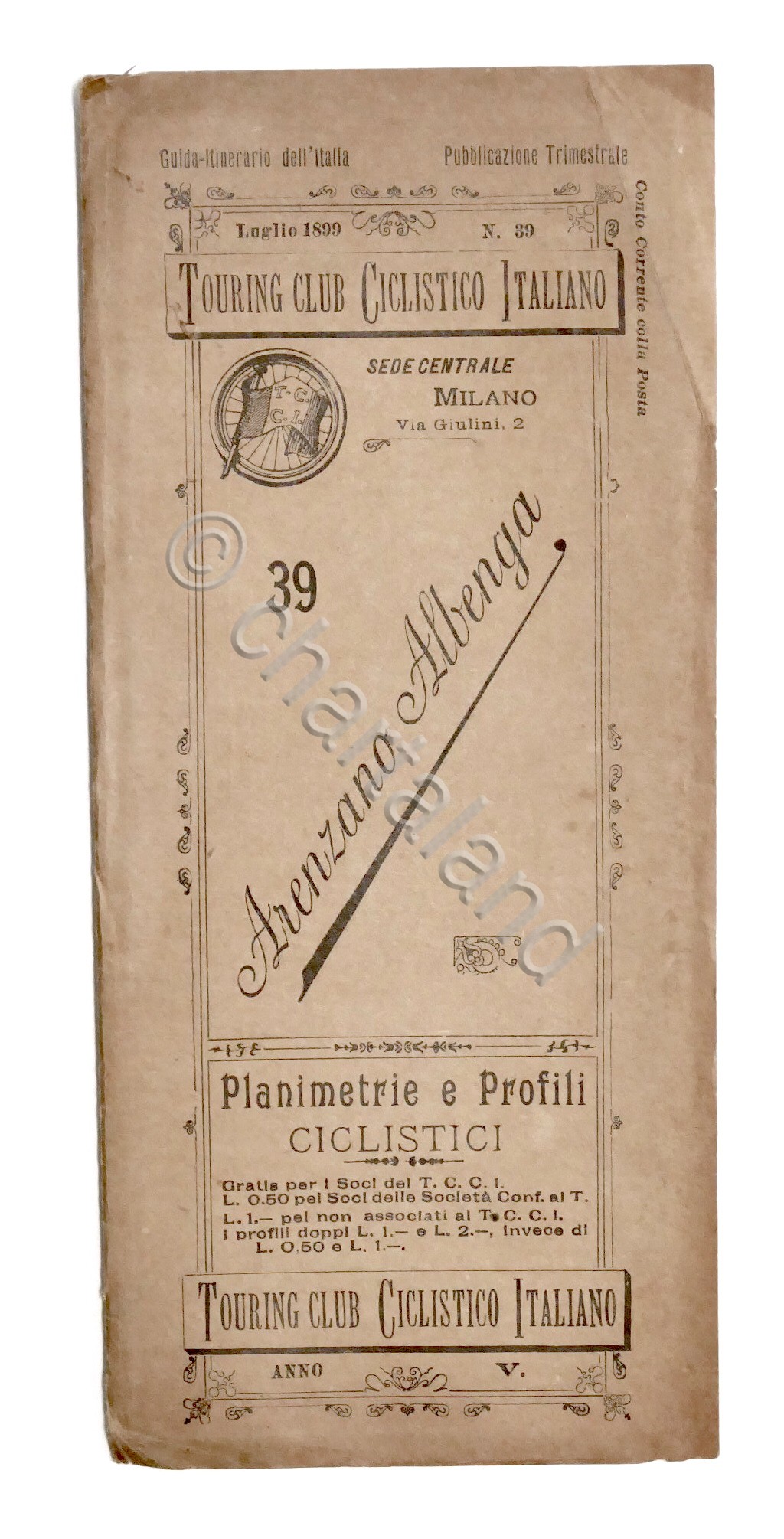 Touring Club Ciclistico Italiano - Arenzano Albenga - Planimetrie Profili …