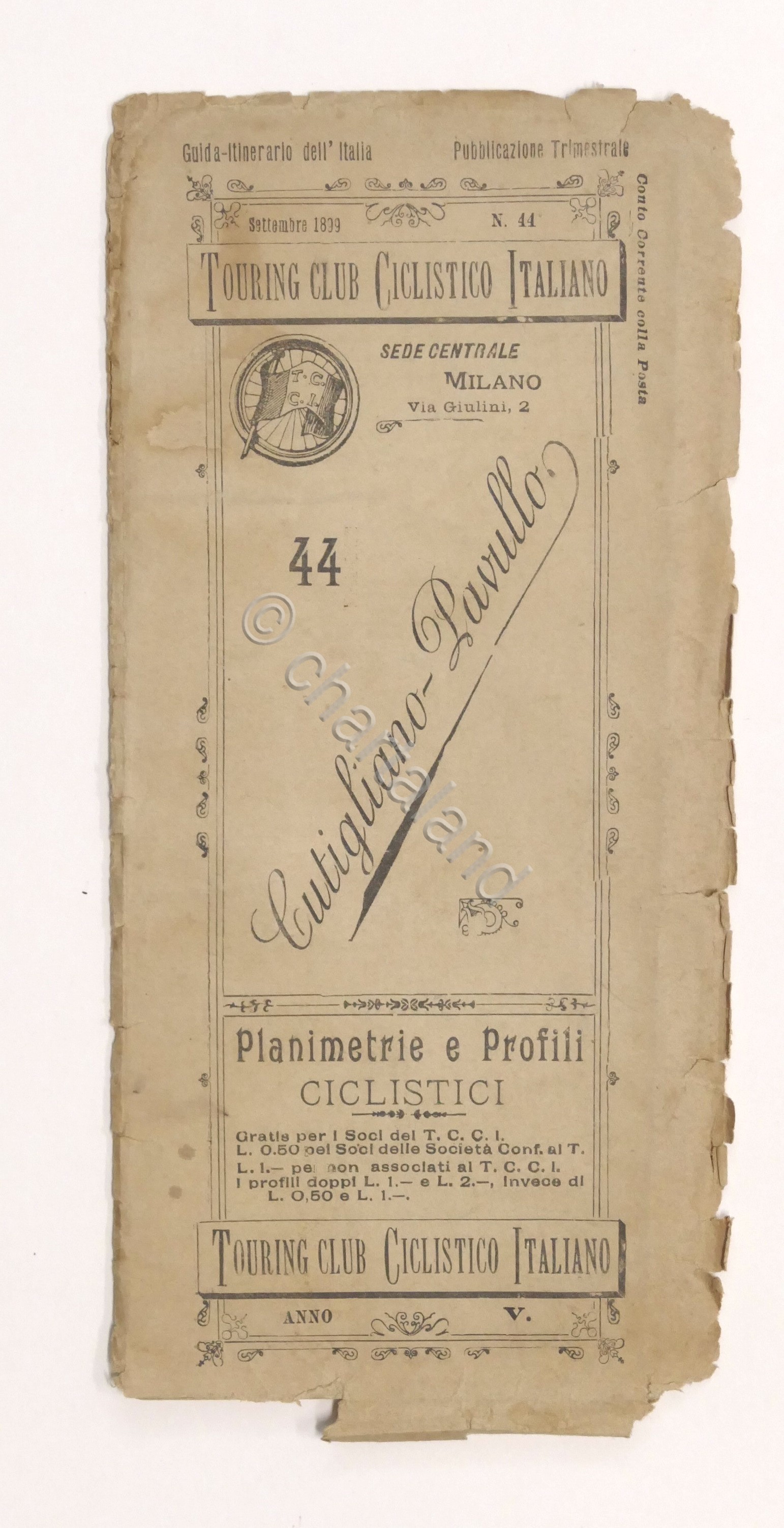 Touring Club Ciclistico Italiano - Cutigliano Pavullo - Planimetrie Profili …