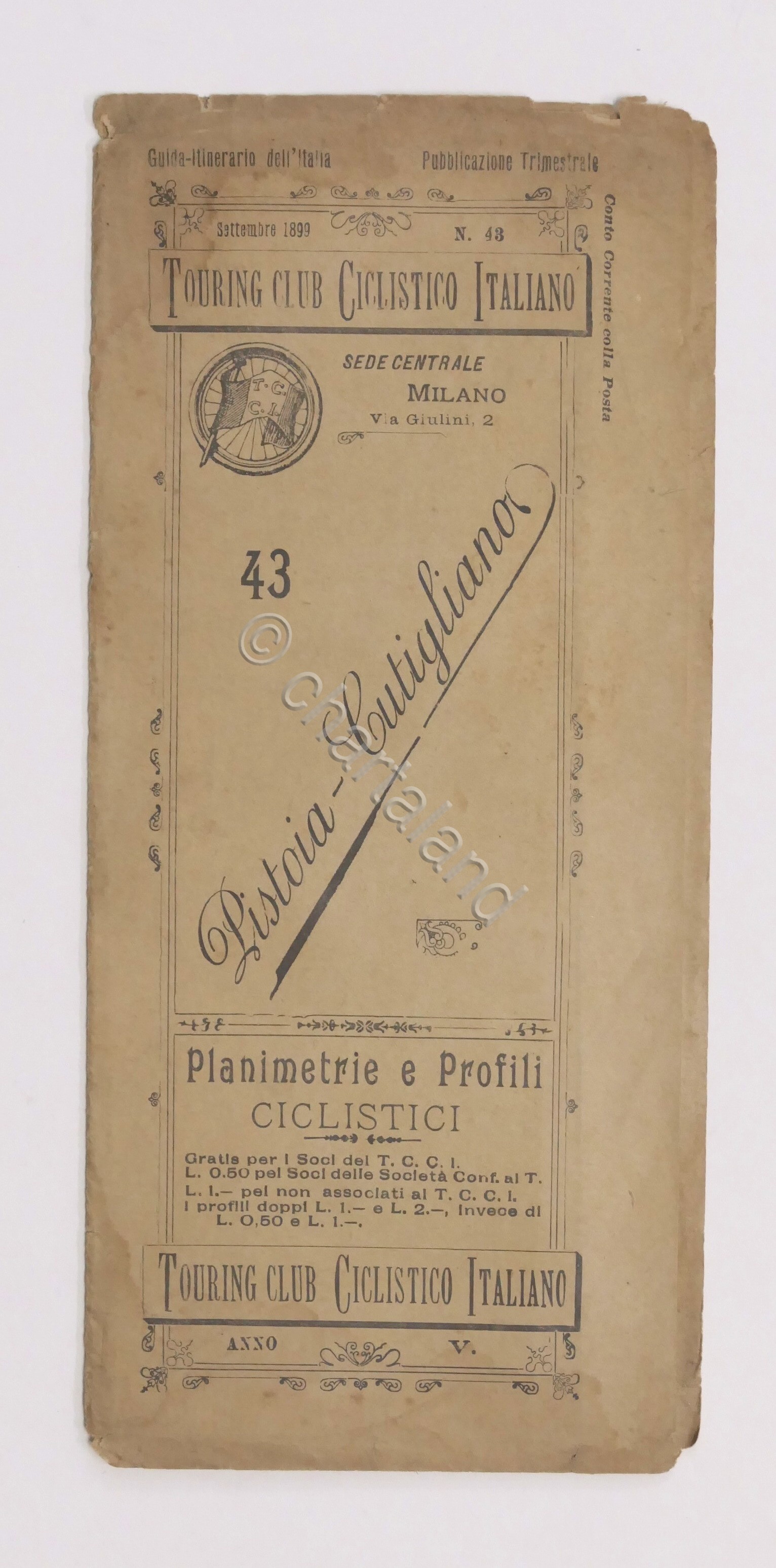 Touring Club Ciclistico Italiano - Pistoia Cutigliano - Planimetrie Profili …