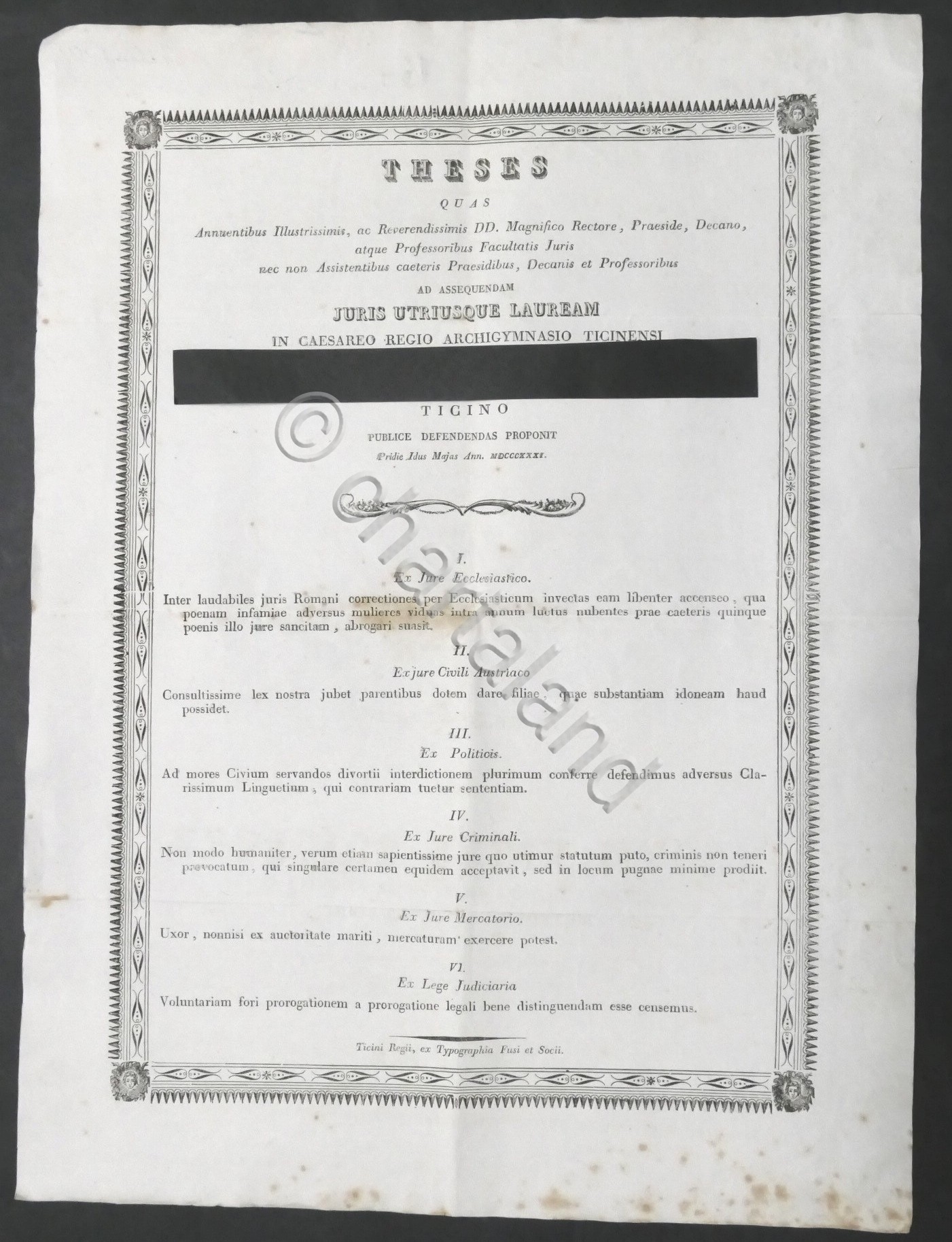 Università del Ticino - Tesi proposta per Laurea in Giurisprudenza …