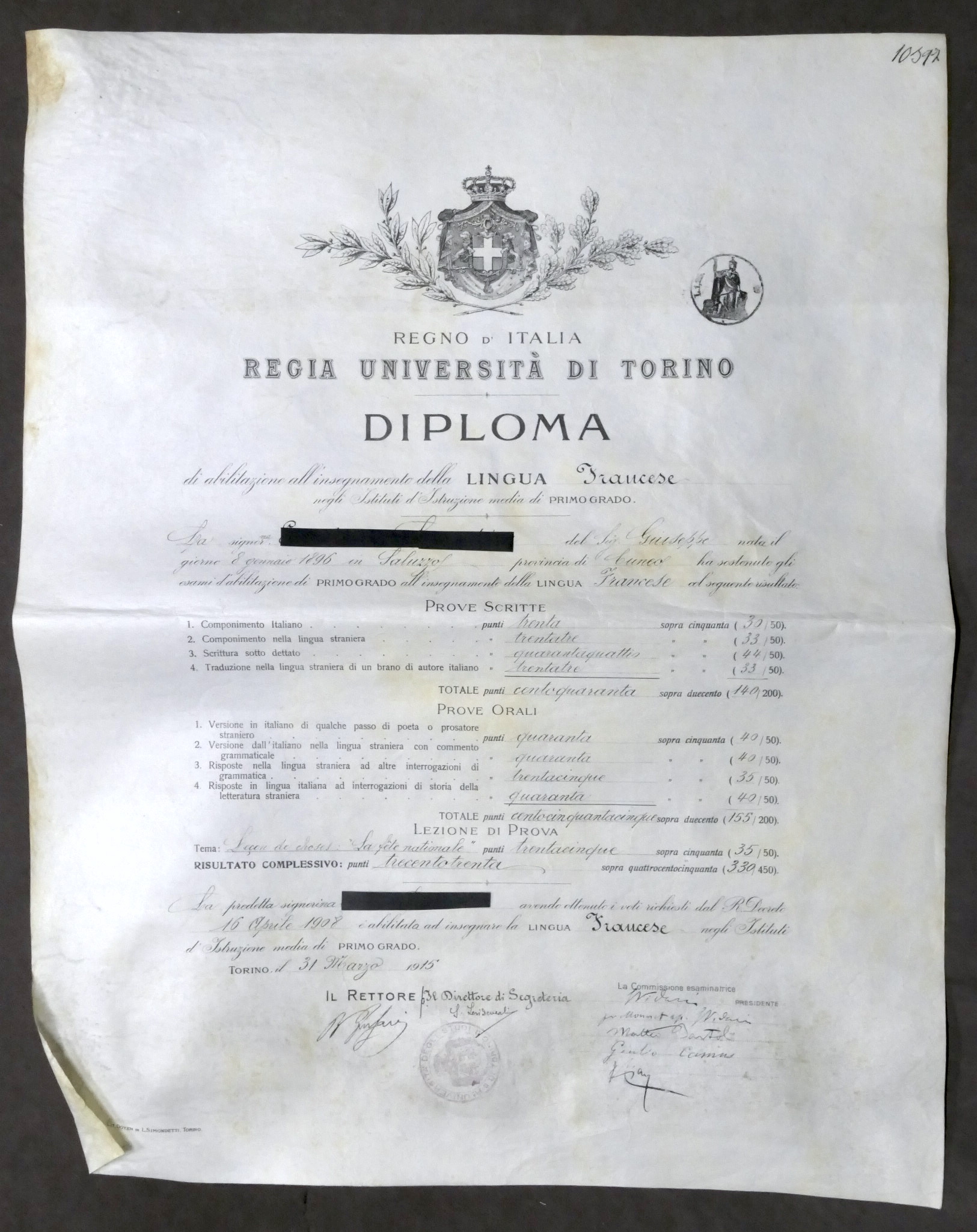 Università di Torino - Diploma abilitazione insegnamento Lingua Francese - …