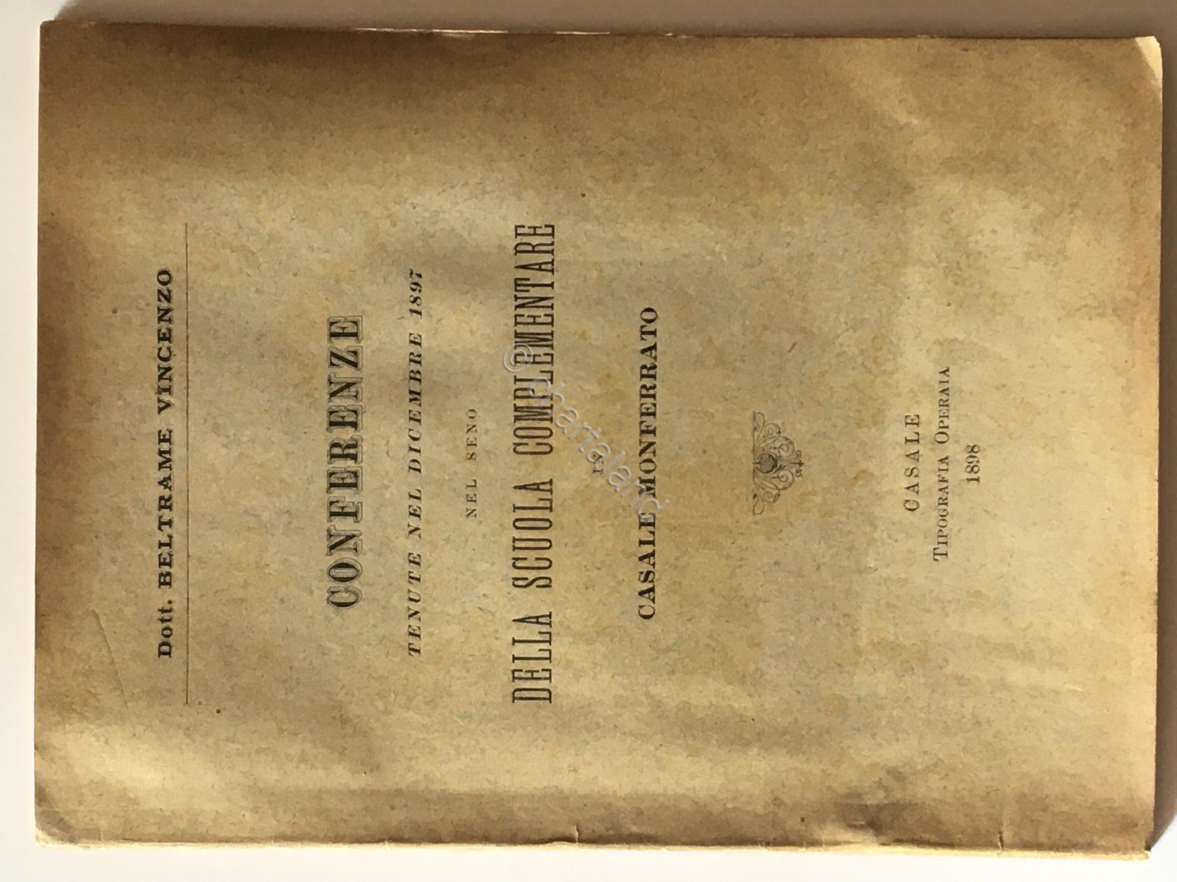 V. Beltrame - Conferenze nel seno della scuola complementare - …