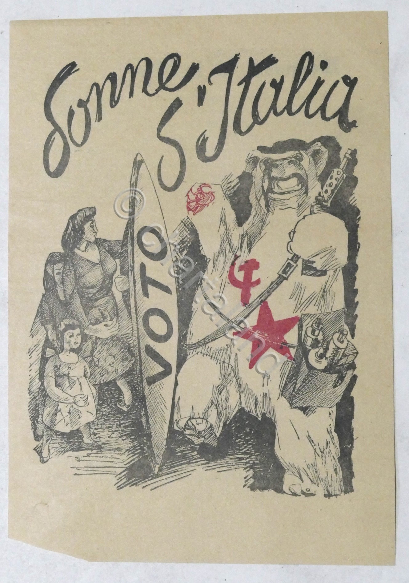 Volantino anticomunista rivolto alle donne d'Italia - Elezioni Politiche 1948