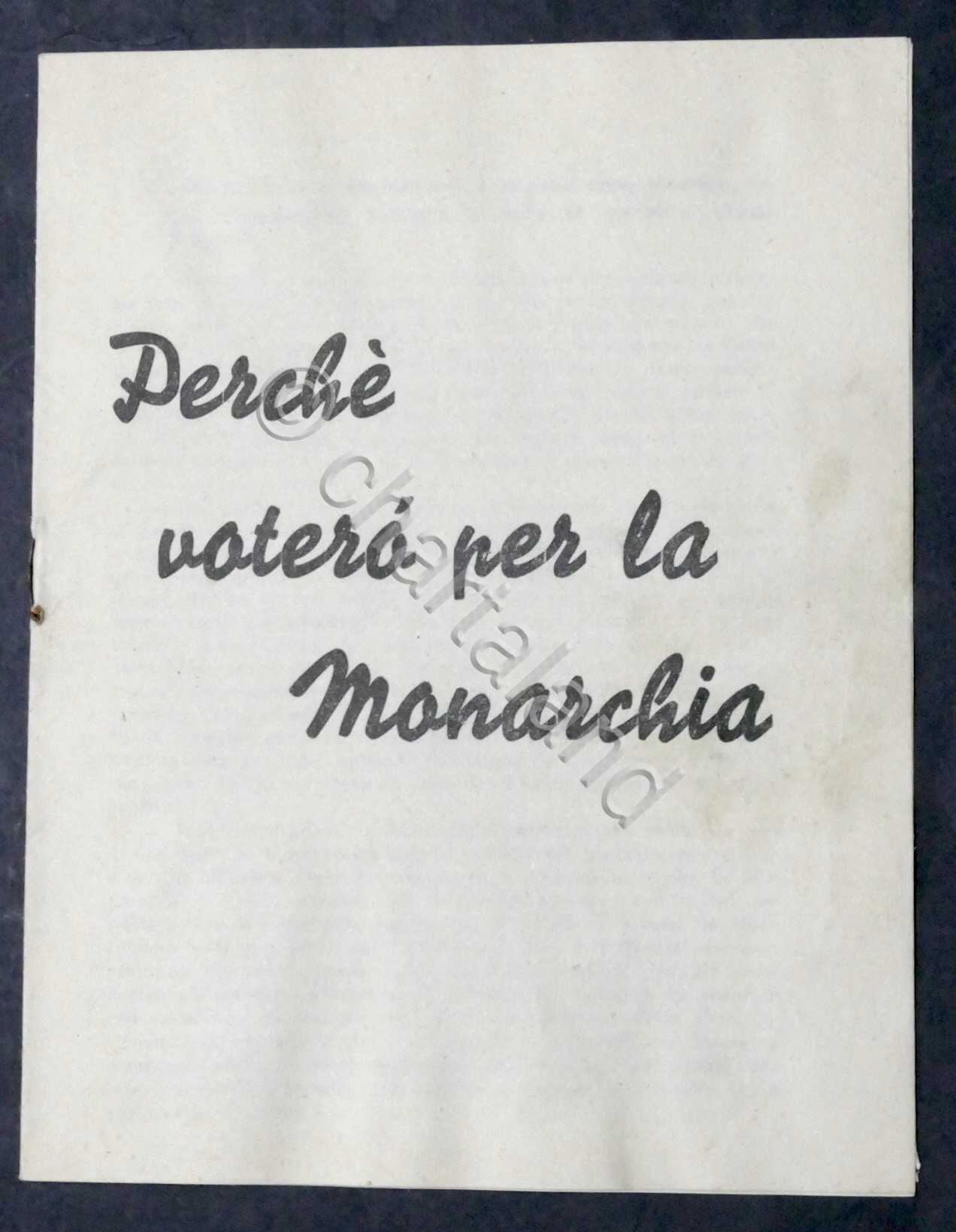 Volantino Blocco Nazionale della Libertà (Monarchici) - Referendum 1946