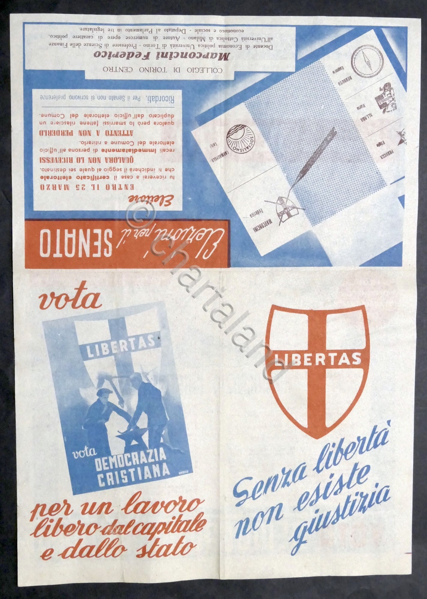 Volantino Propaganda Democrazia Cristiana - Elezioni Politiche - 1948