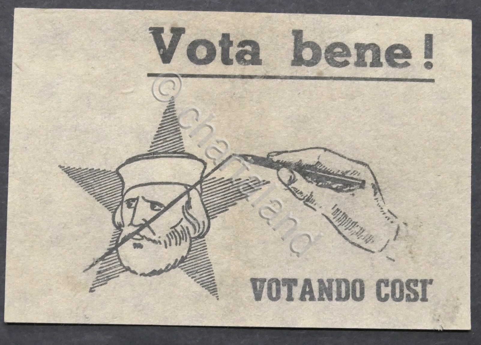 Volantino propaganda per Fronte Democratico Popolare - Elezioni Politiche 1948