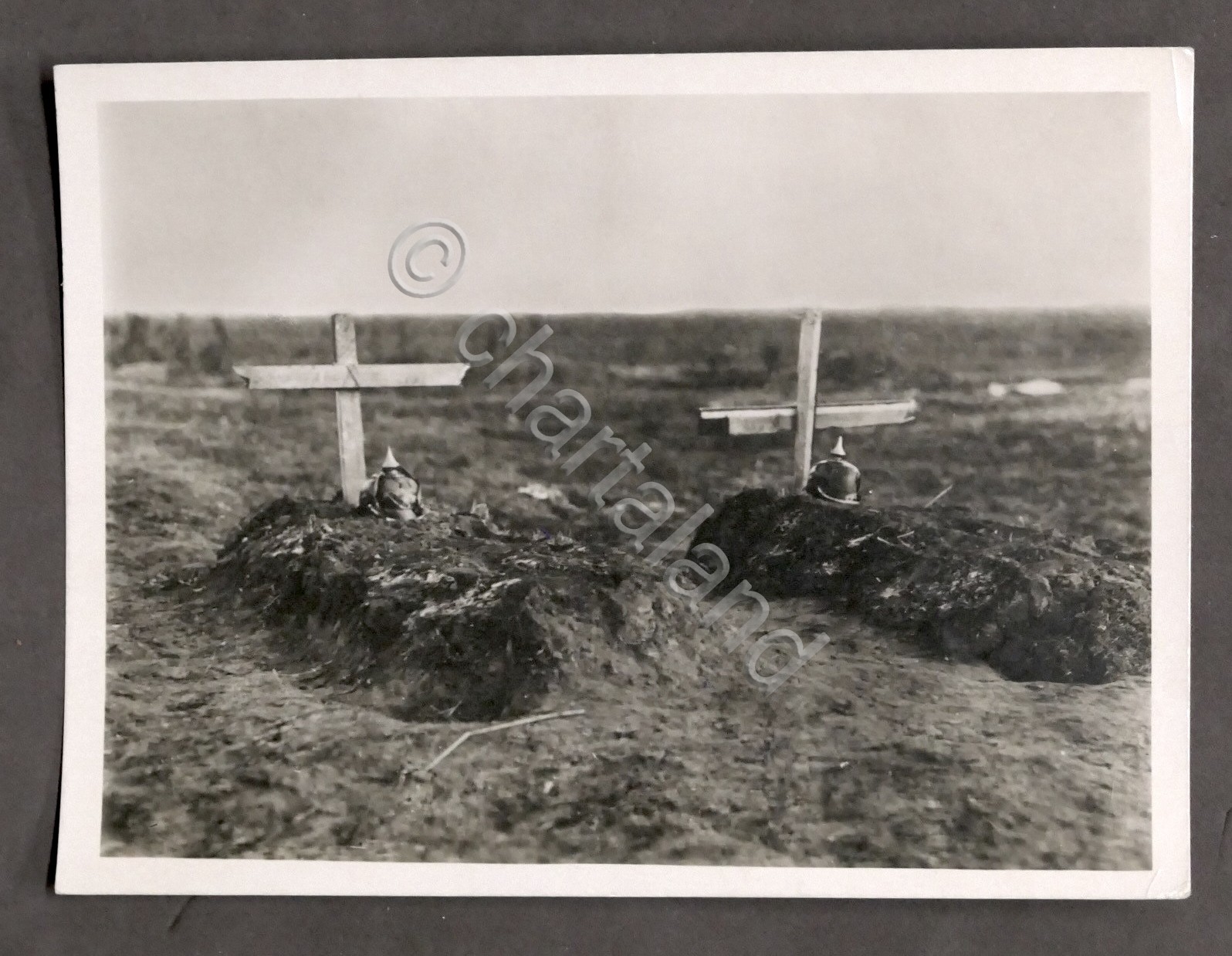 WWI - Fotografia tombe di due soldati tedeschi in Polonia …