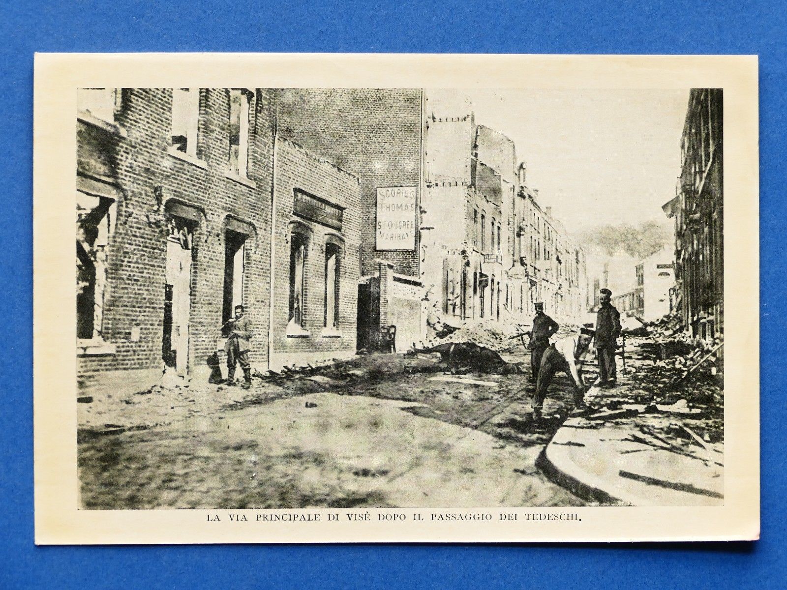 WWI - Stampa fotografia d'epoca - Via di Visè dopo …