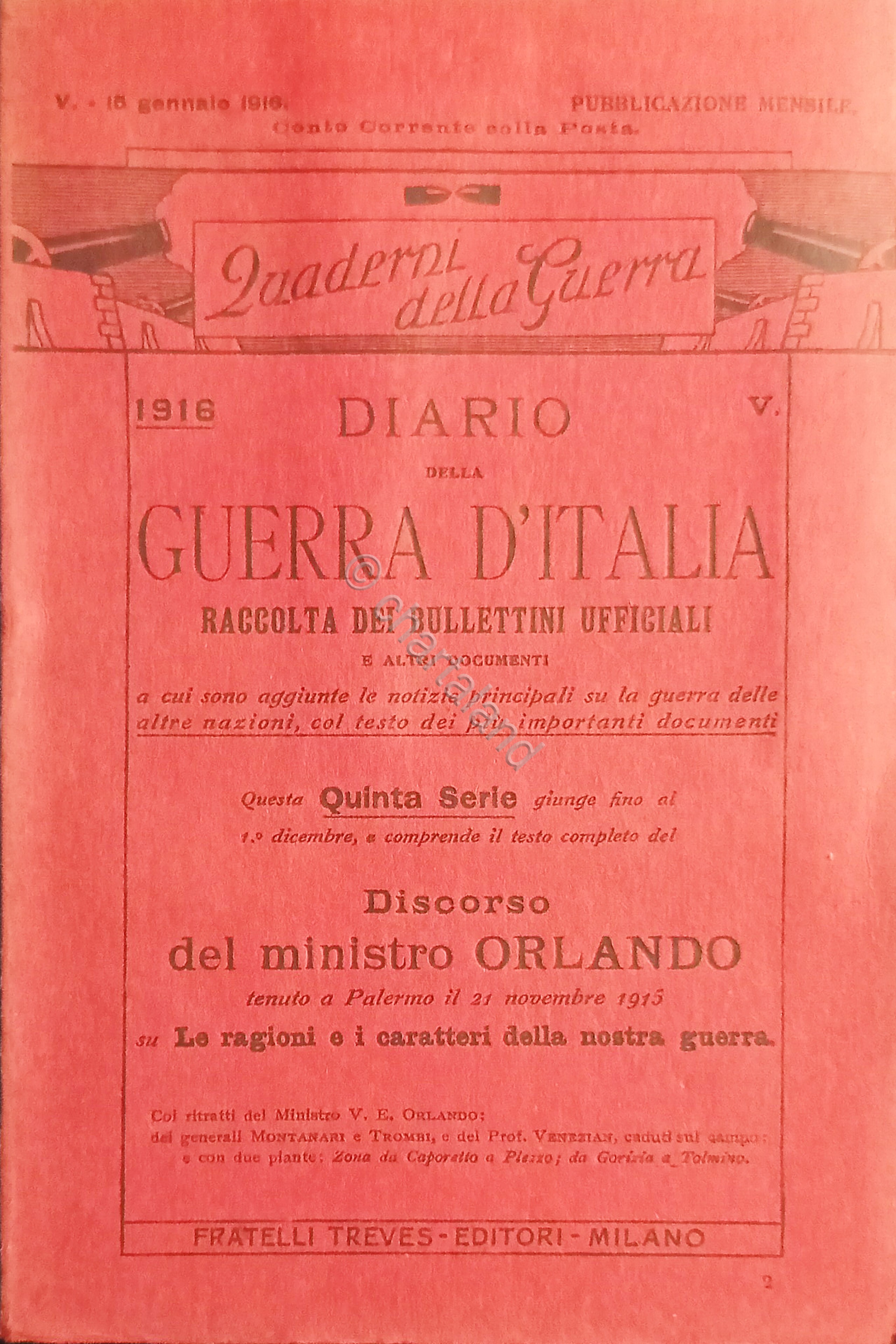 WWI Diario Guerra d'Italia - Raccolta dei Bollettini Ufficiali N. …