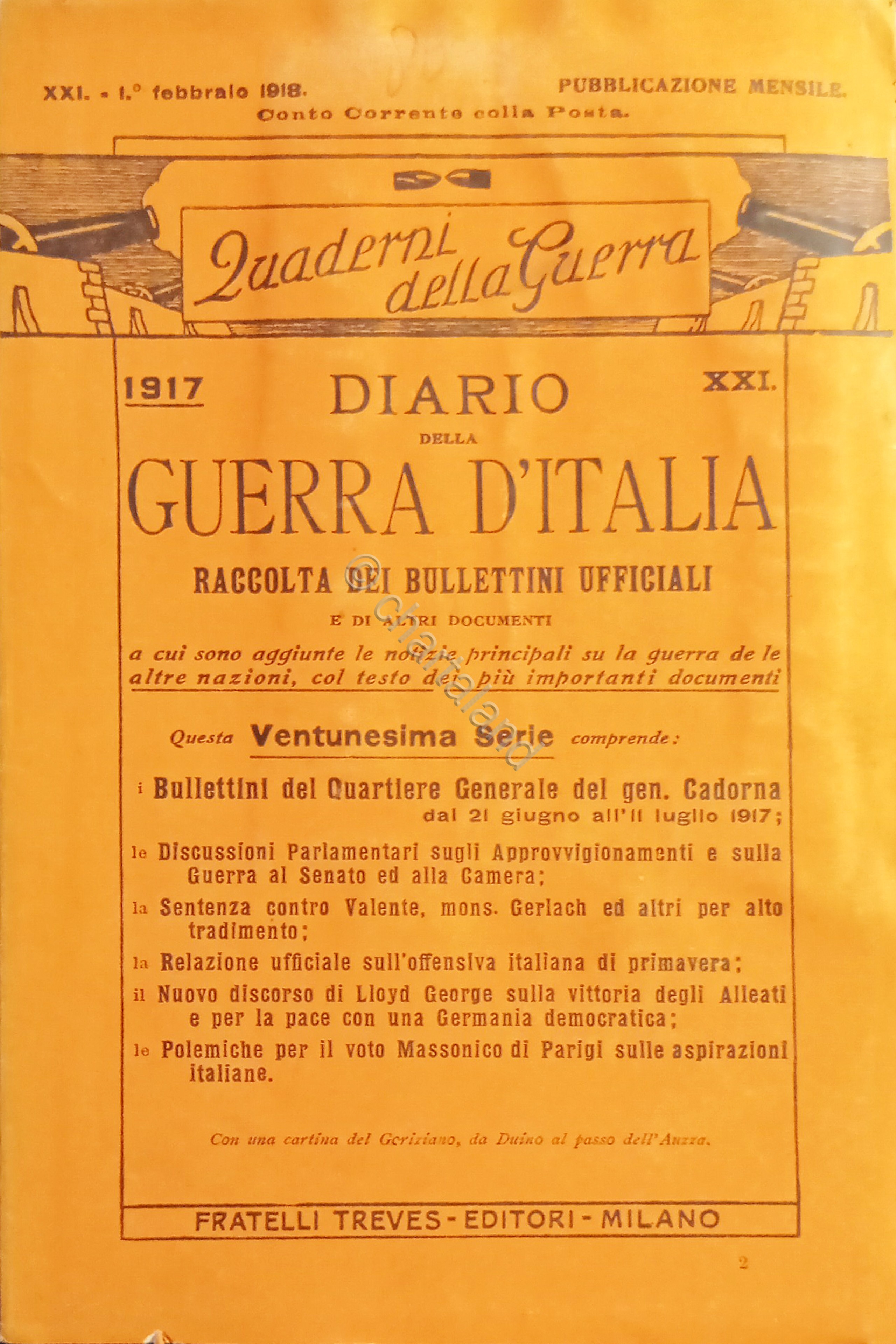 WWI Diario Guerra d'Italia - Raccolta dei Bollettini Ufficiali N. …