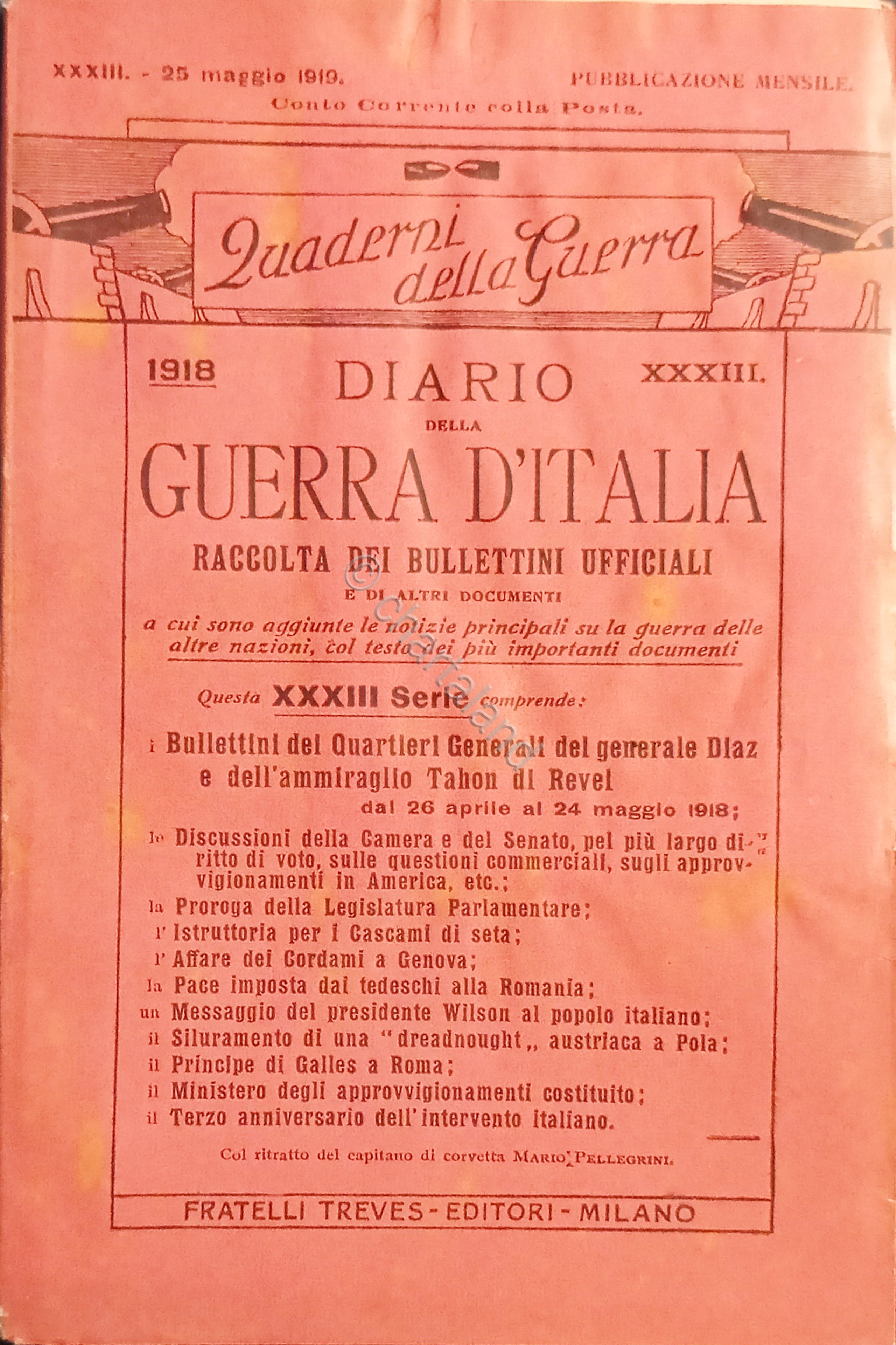 WWI Diario Guerra d'Italia - Raccolta dei Bollettini Ufficiali N. …