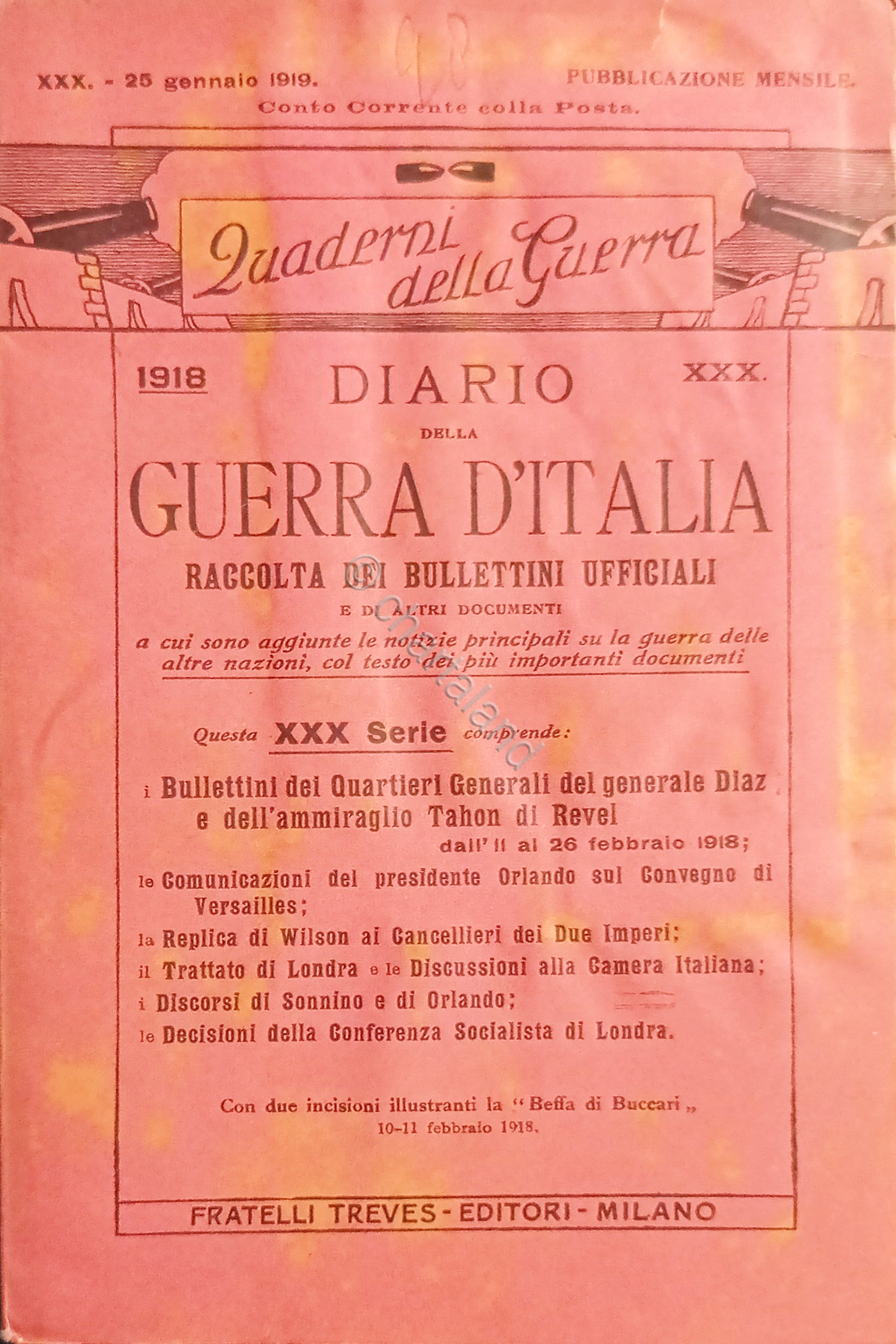 WWI Diario Guerra d'Italia - Raccolta dei Bollettini Ufficiali N. …