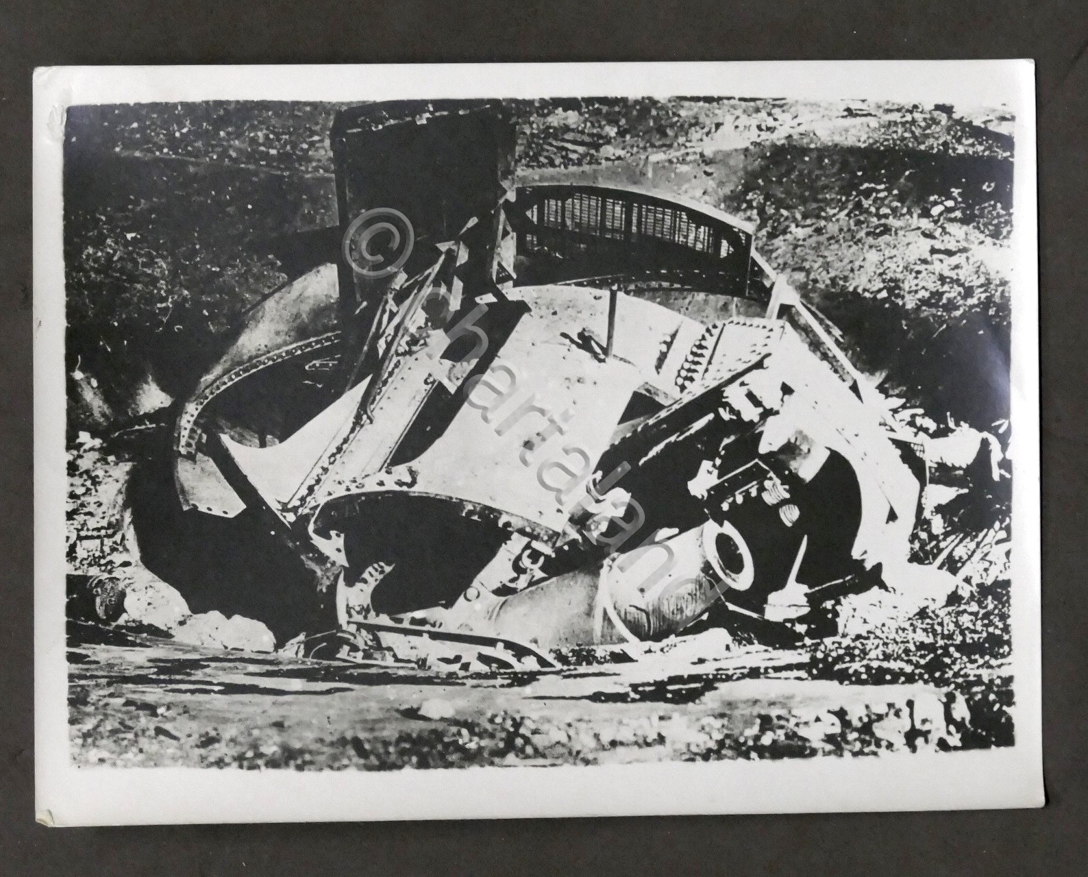 WWI Fotografia torretta tedesca distrutta da artiglieria francese - Somme …