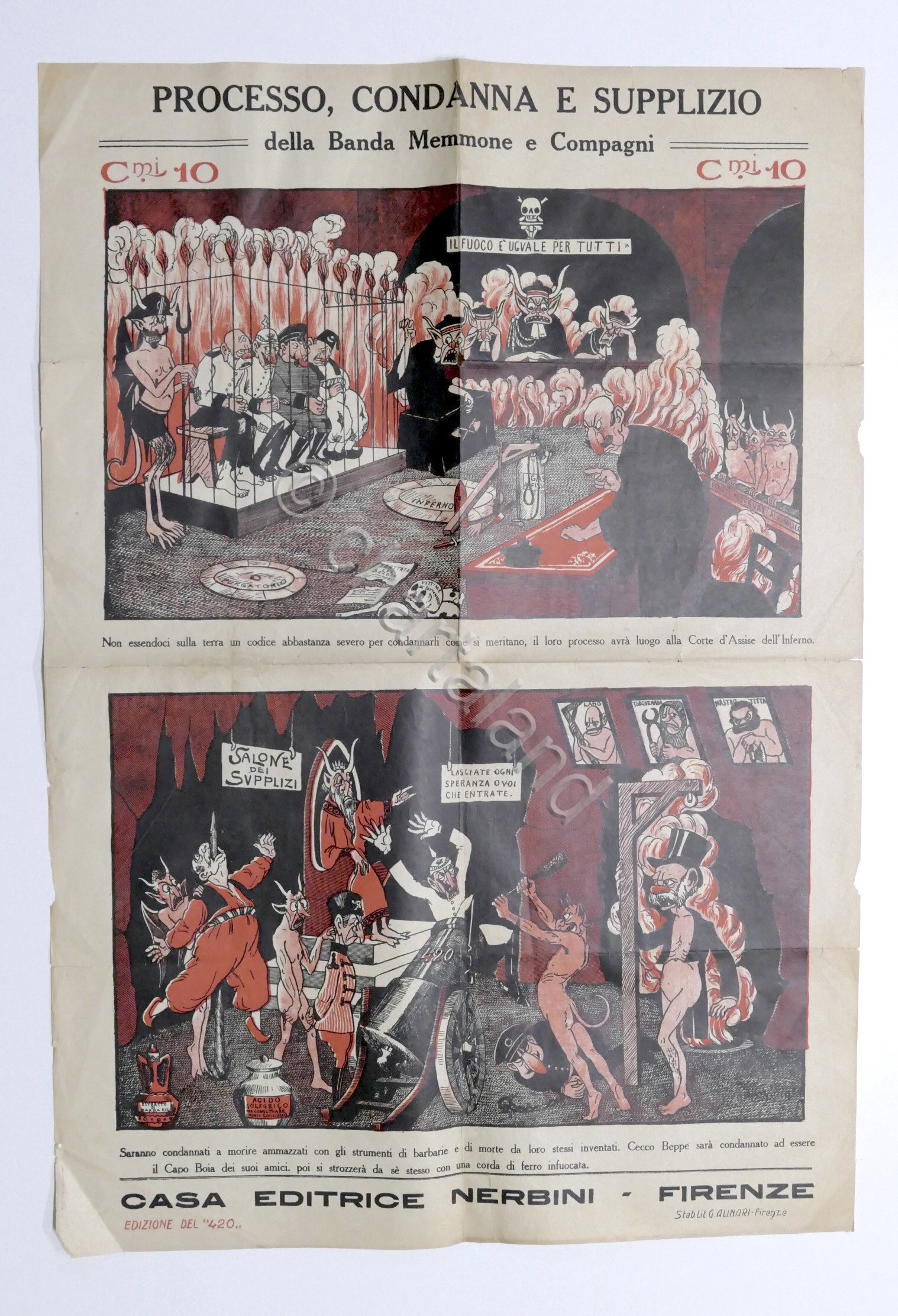 WWI Manifesto - Processo condanna e supplizio Banda Memmone e …