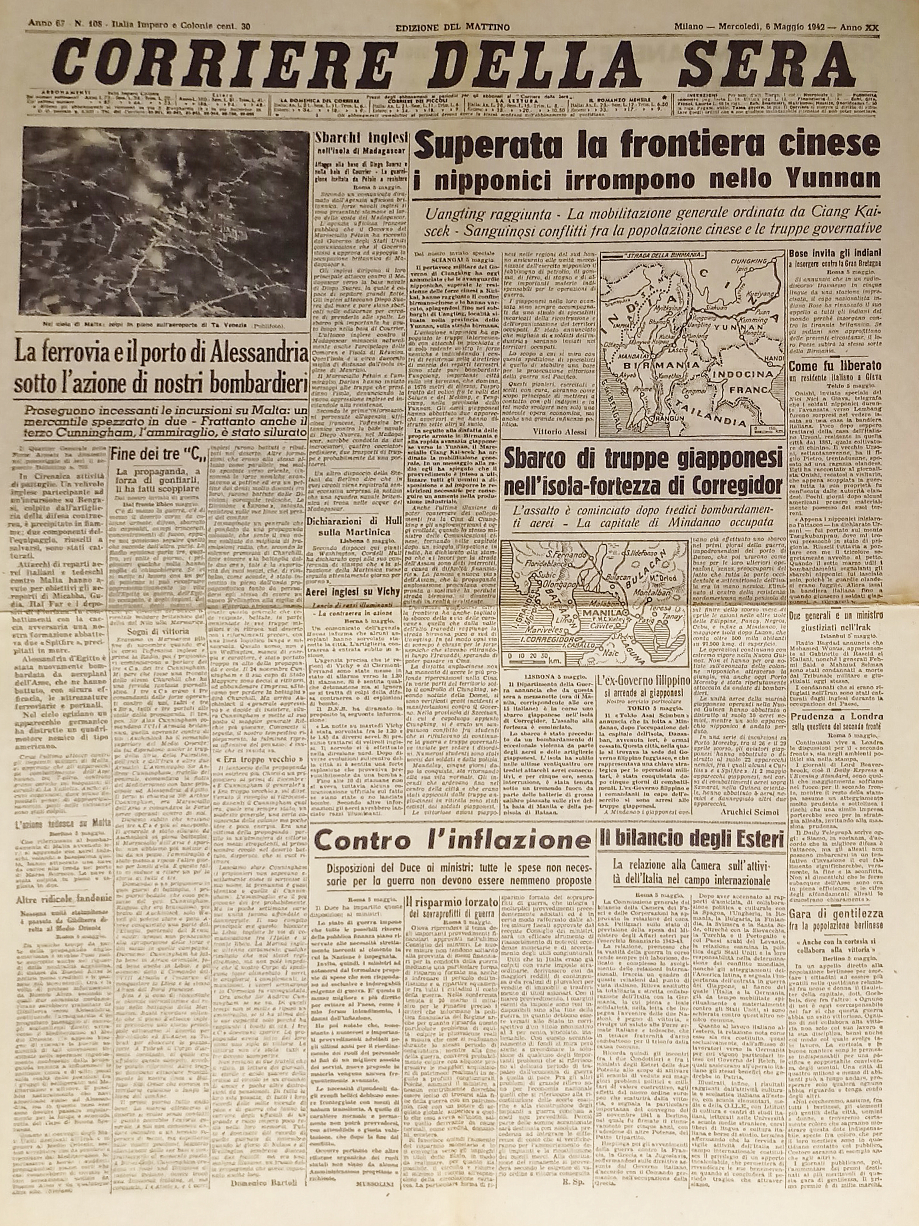 WWII - Corriere della Sera N. 108 - 1942 Superata …