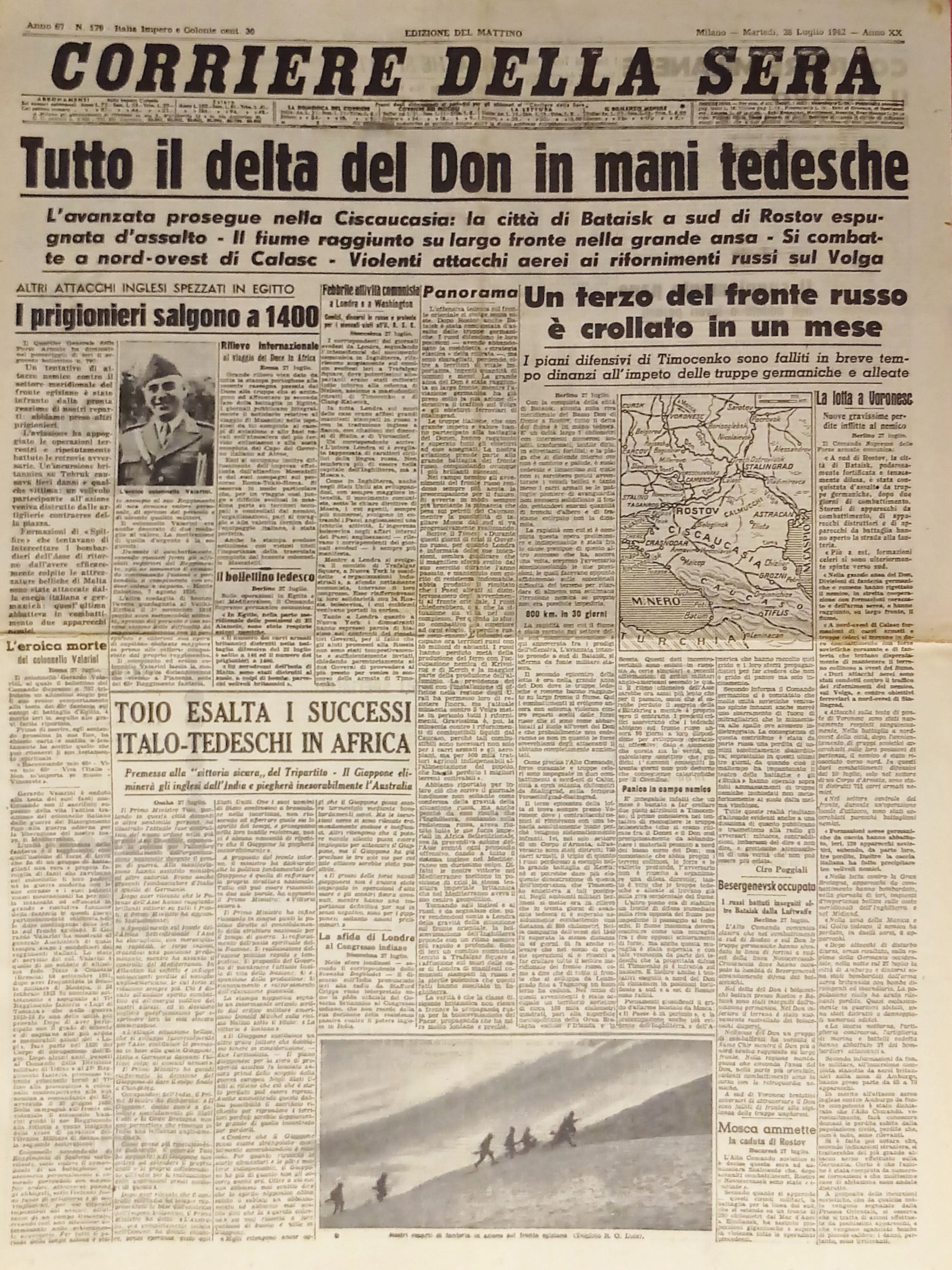 WWII - Corriere della Sera N. 179 - 1942 Don …