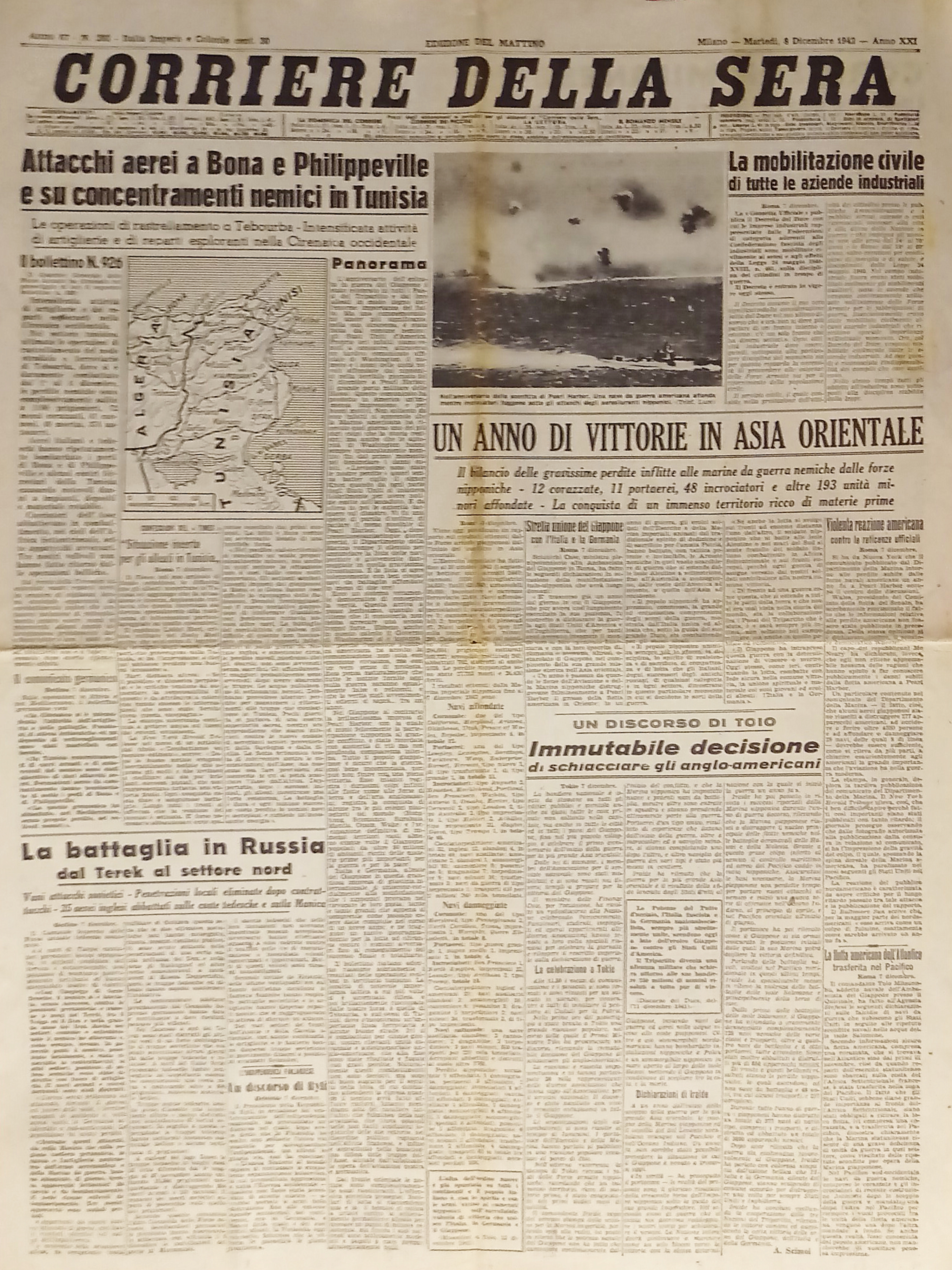WWII - Corriere della Sera N. 292 - 1942 Attacchi …