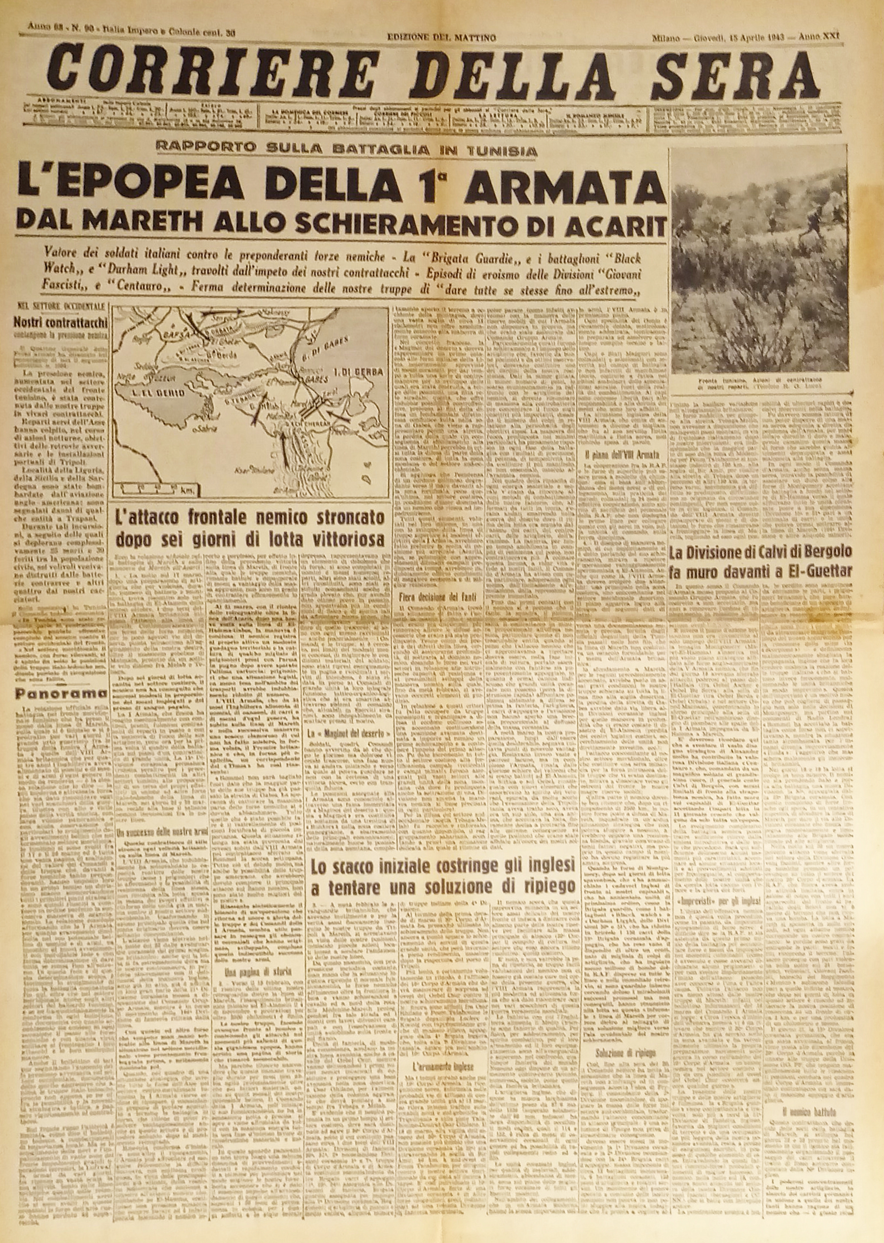 WWII - Corriere della Sera N. 90 - 1943 L'epopea …
