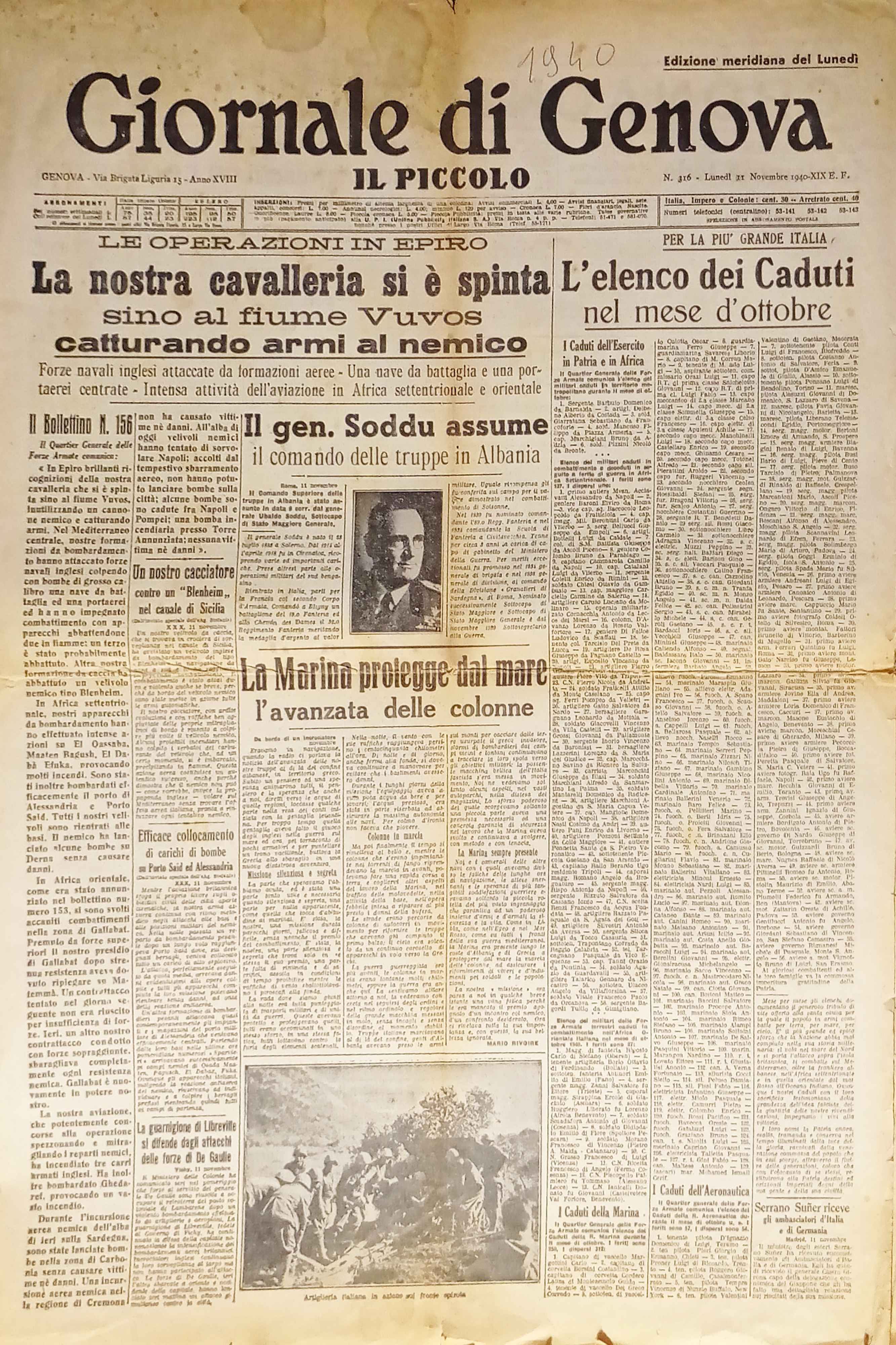 WWII - Giornale - Il Lavoro N. 316 - 1940 …