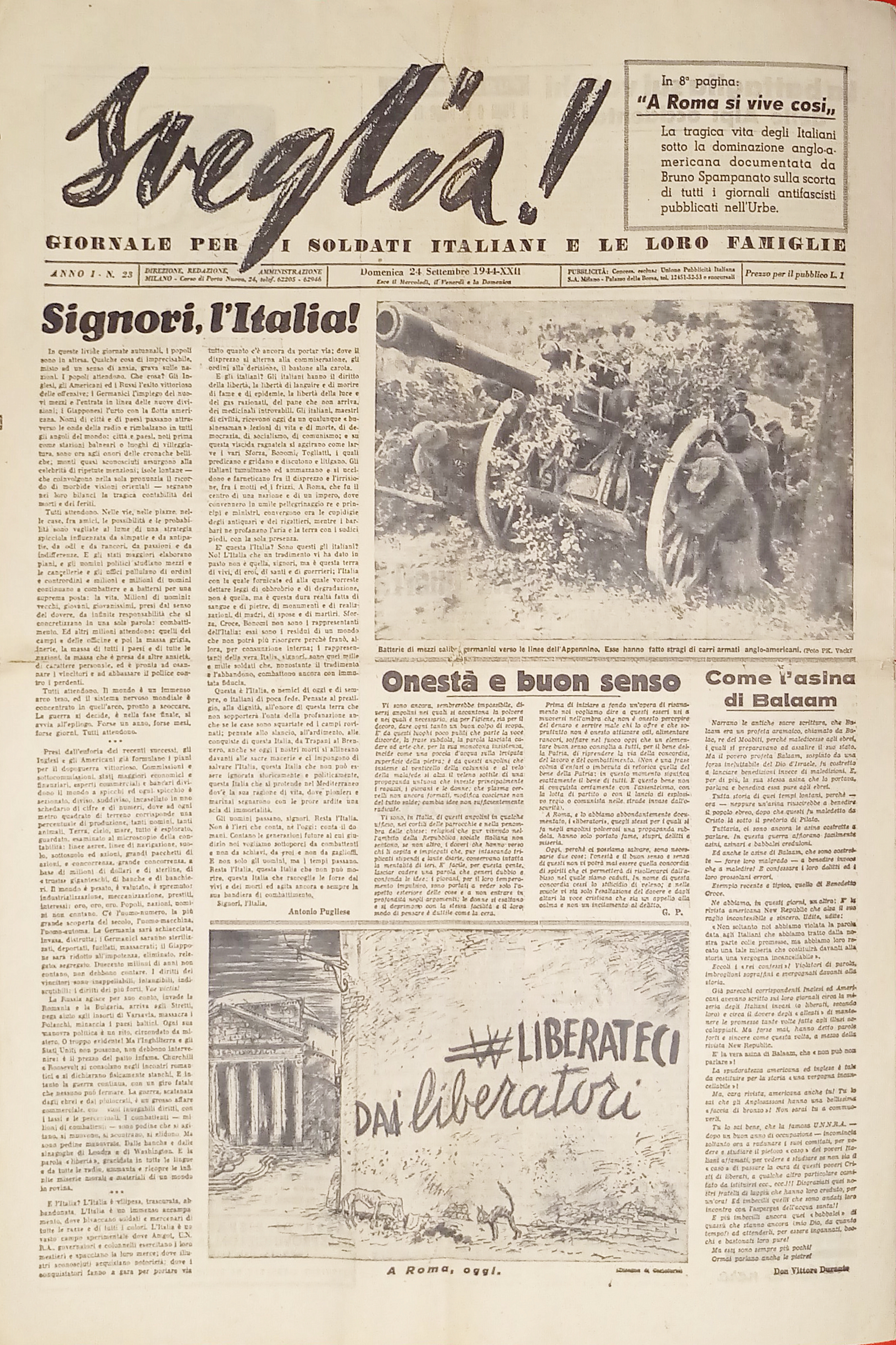 WWII - Giornale per Soldati Italiani - Sveglia! n. 23 …