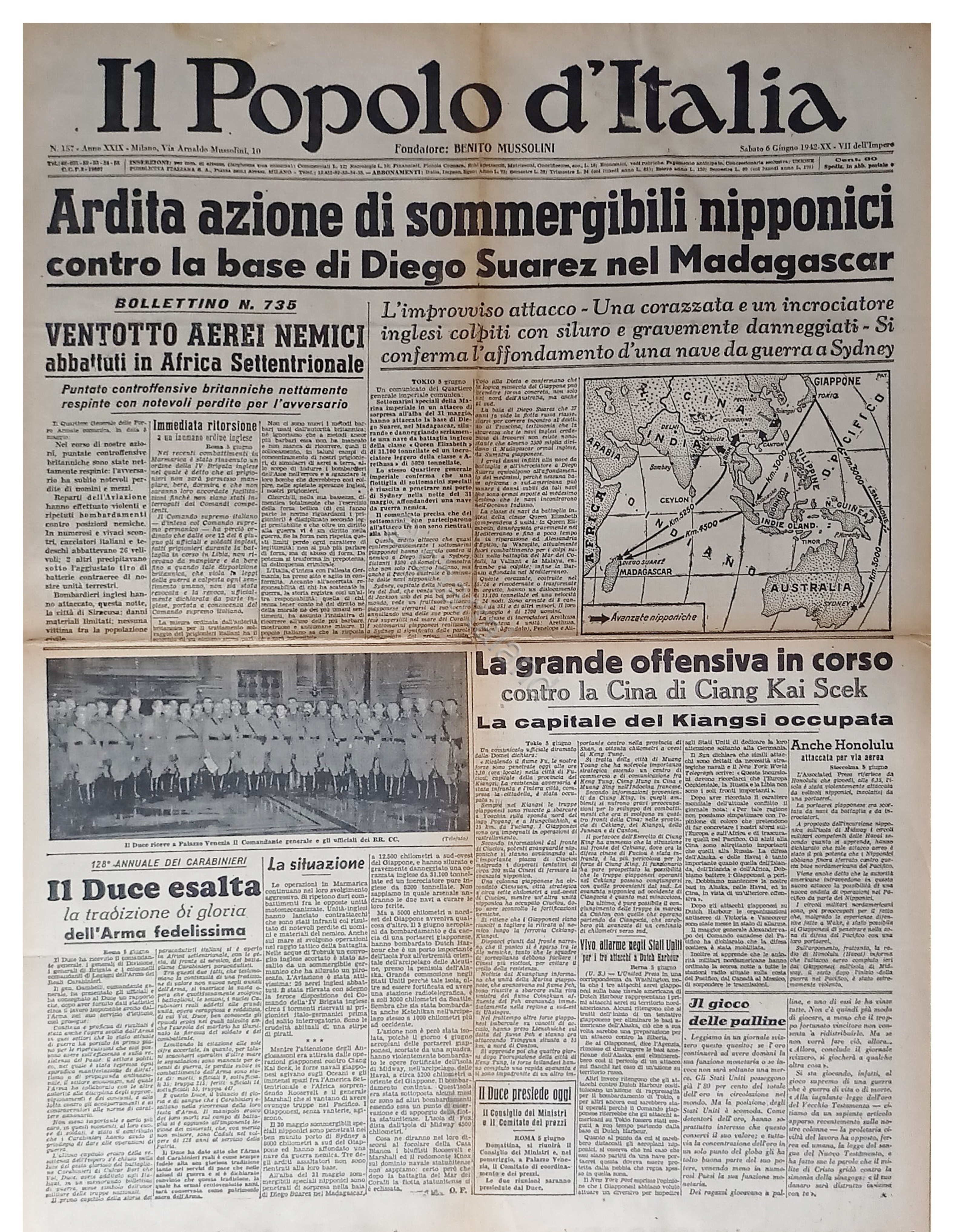 WWII - Il Popolo d'Italia N. 157 - 1942 Ardita …