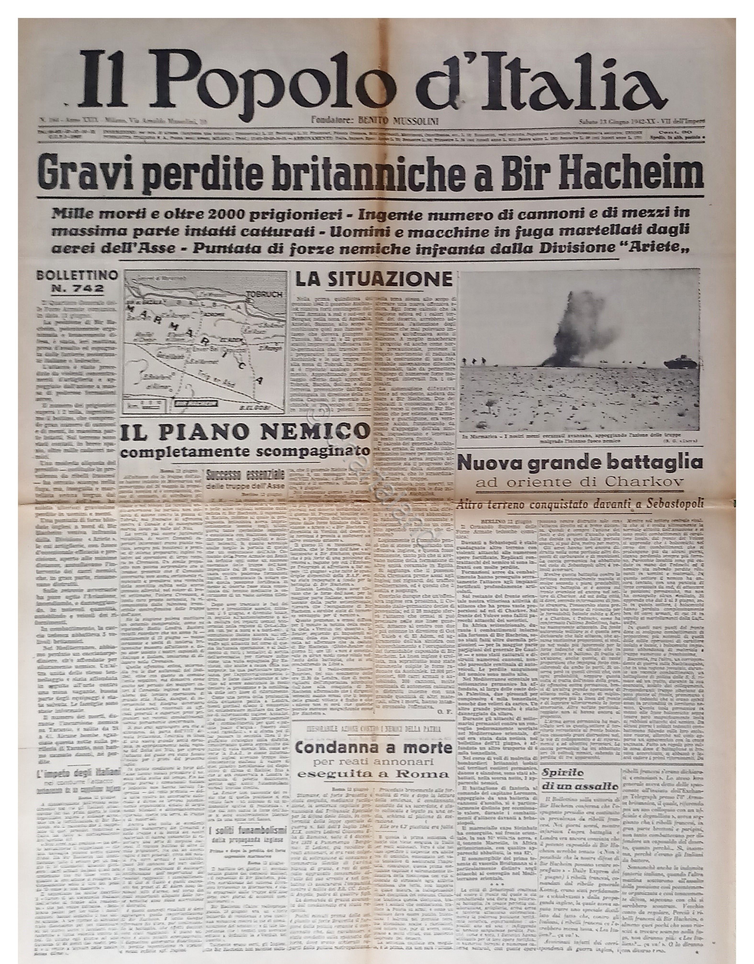 WWII - Il Popolo d'Italia N. 164 - 1942 Gravi …
