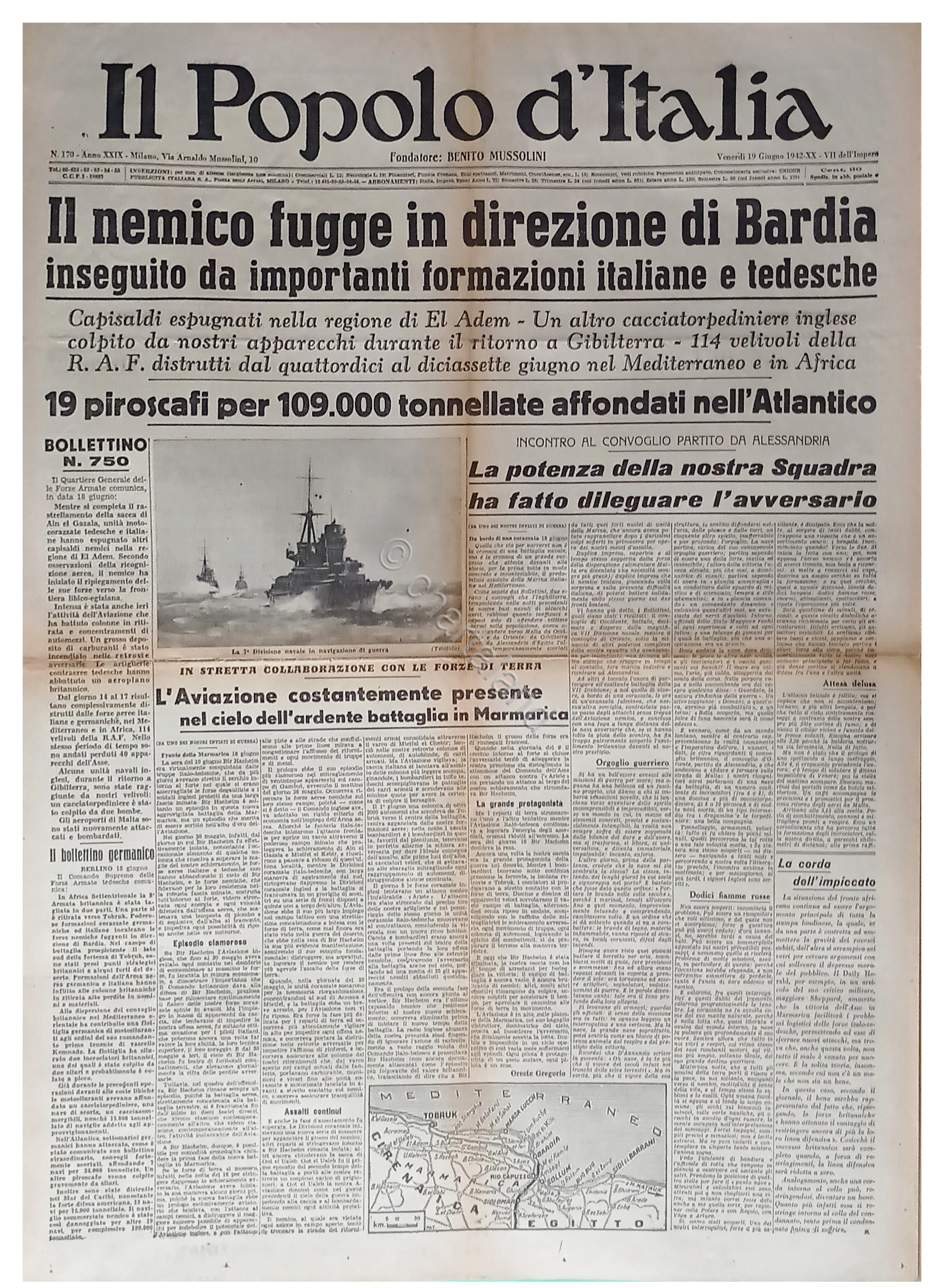 WWII - Il Popolo d'Italia N. 170 - 1942 Il …