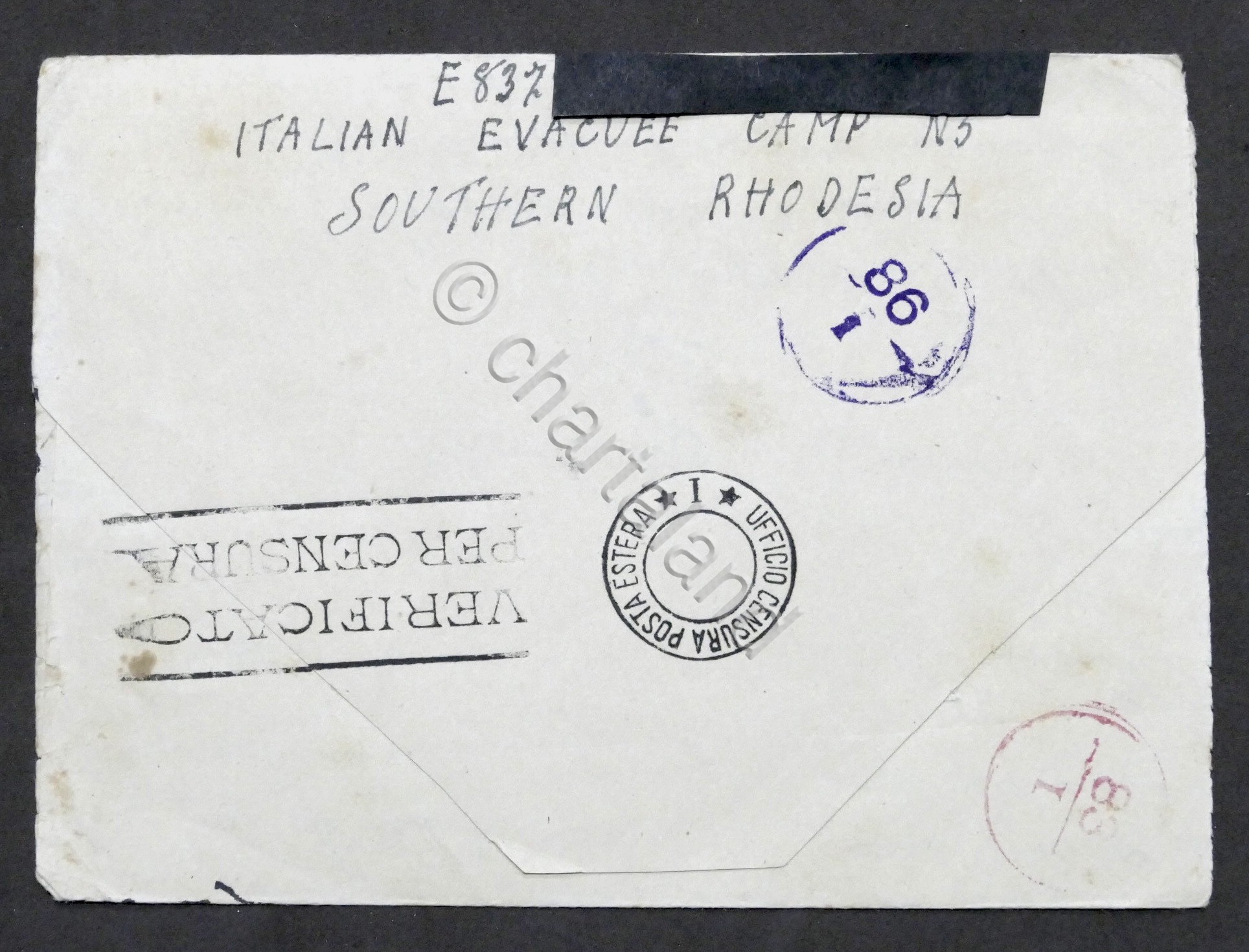 WWII - Lettera da prigioniero italiano - Campo N. 5 …