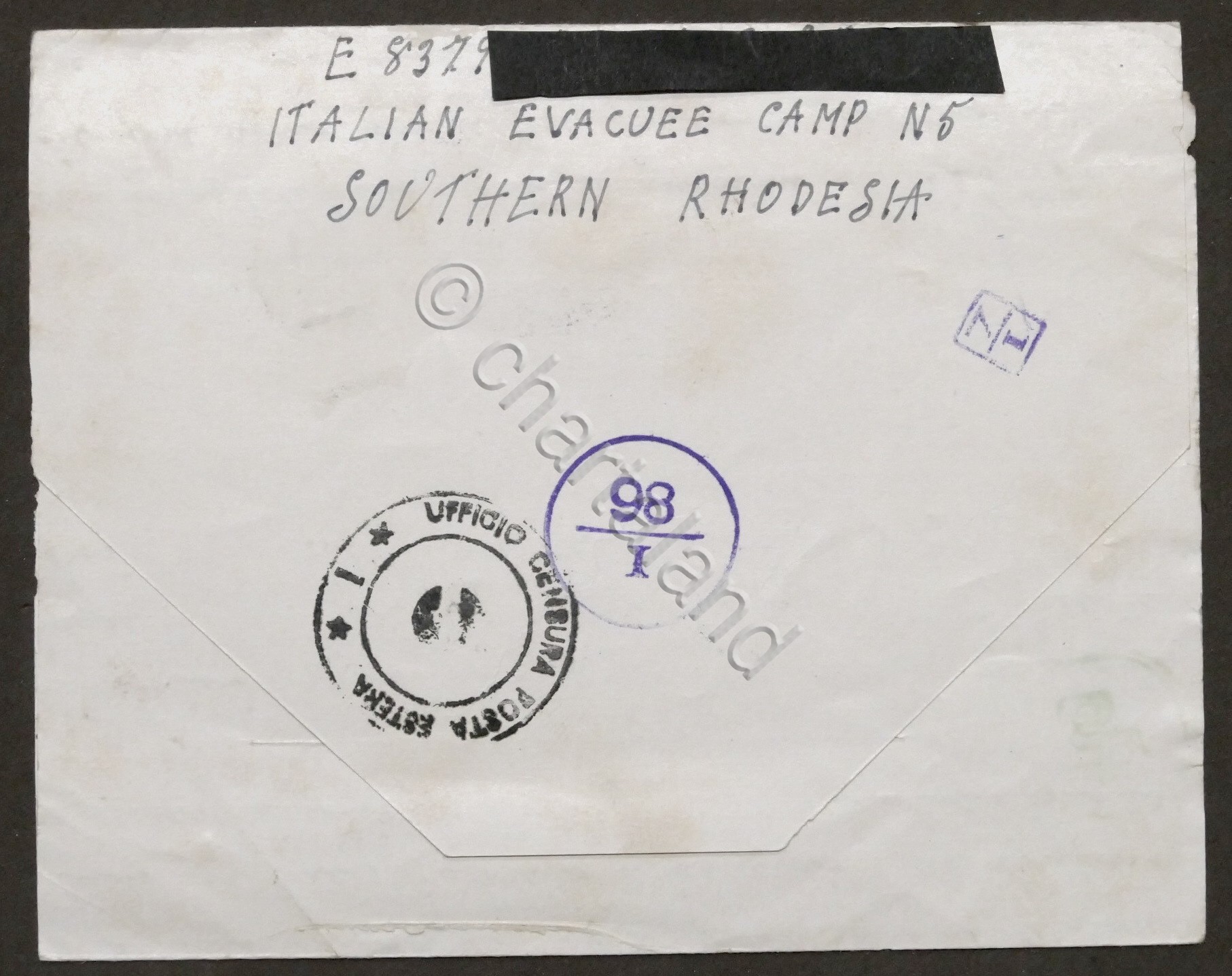 WWII - Lettera da prigioniero italiano - Campo N. 5 …