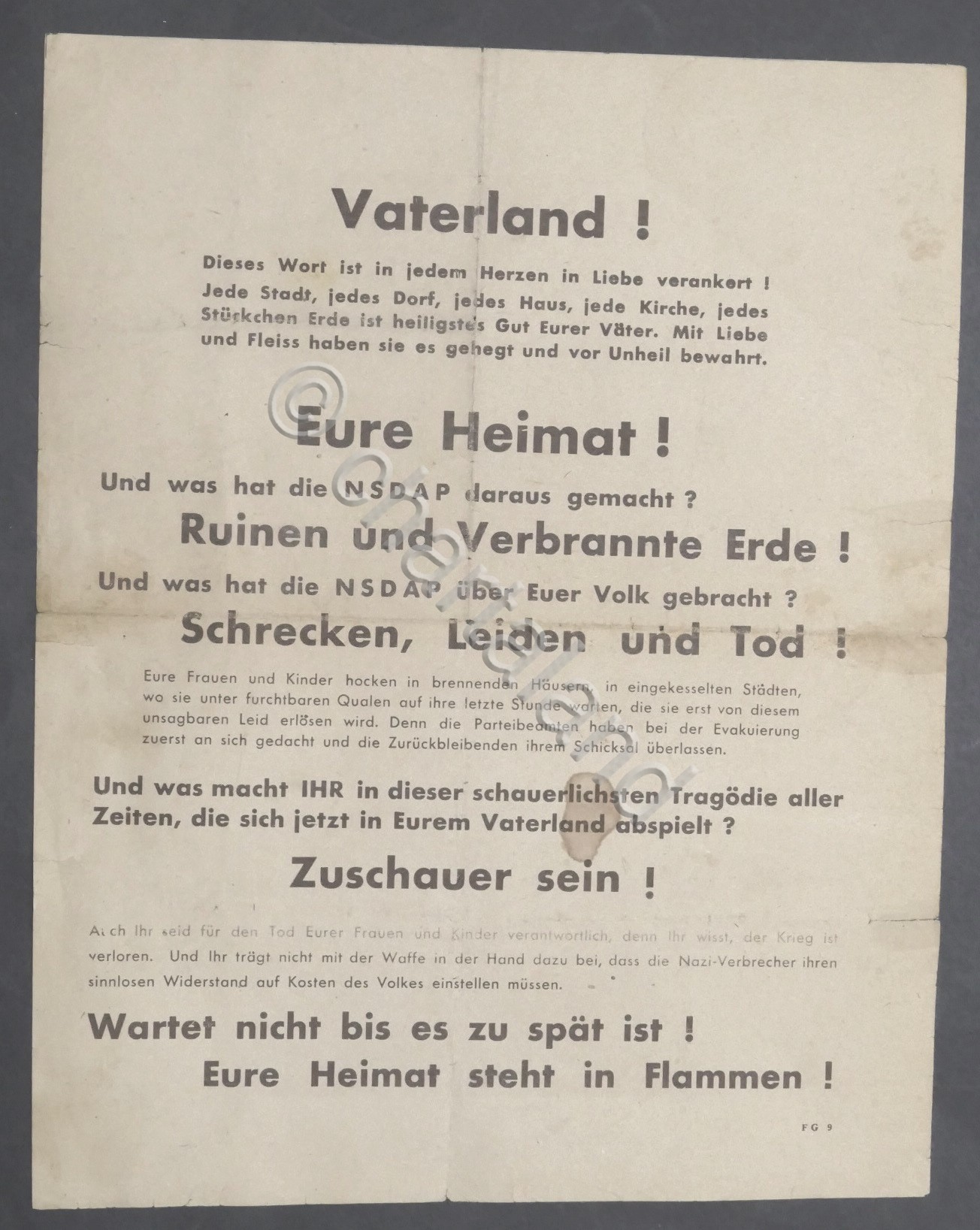 WWII - Volantino Alleati per il popolo tedesco contro il …