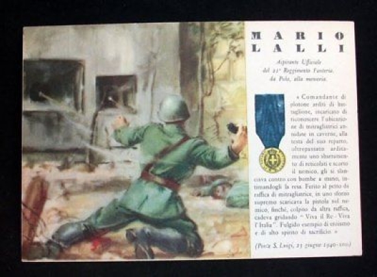 WWII Cartolina - Medaglie d' Oro Guerra 1940 - Lalli