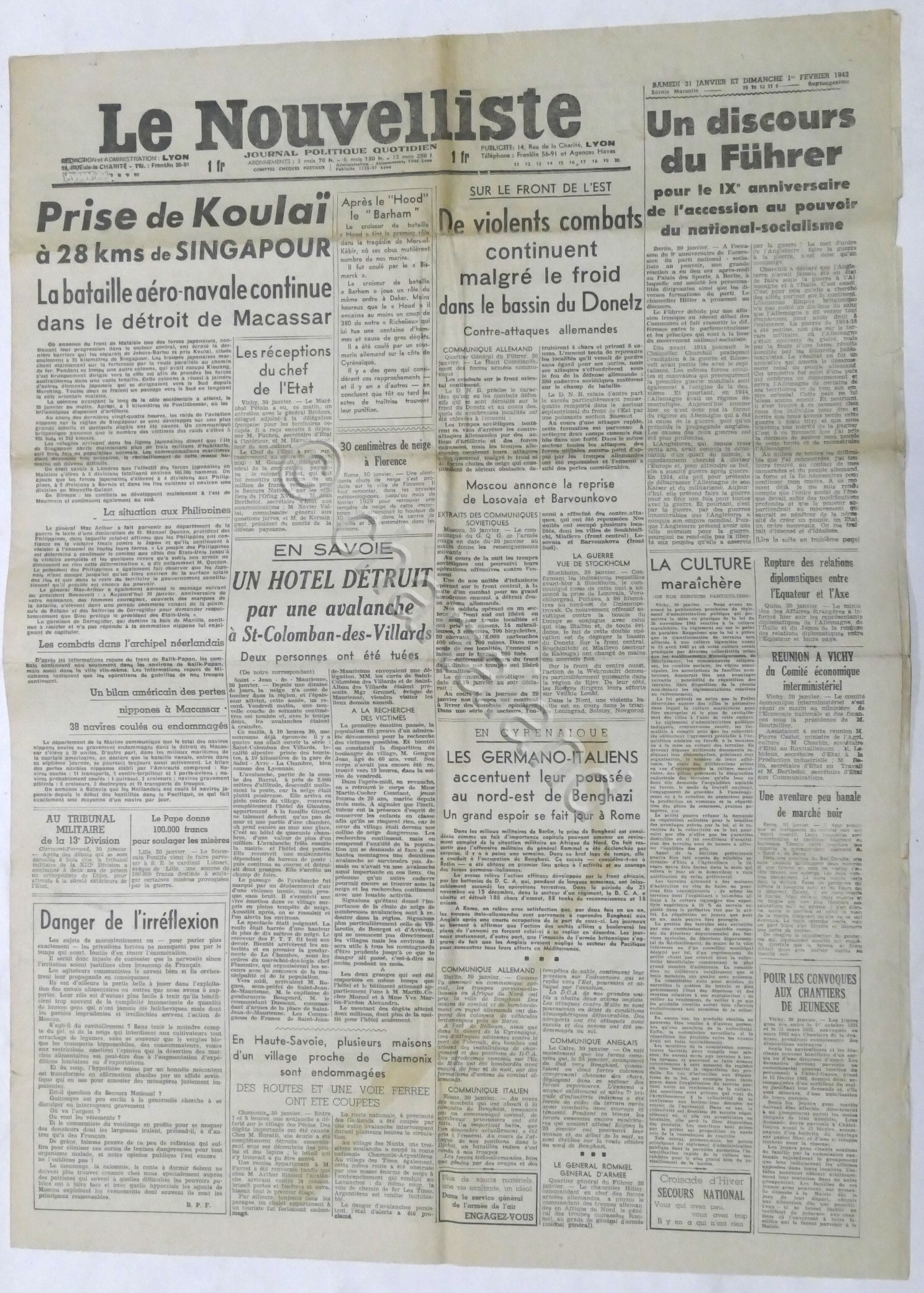 WWII Giornale - Le Nouvelliste - Journal Politique Quotidien - …