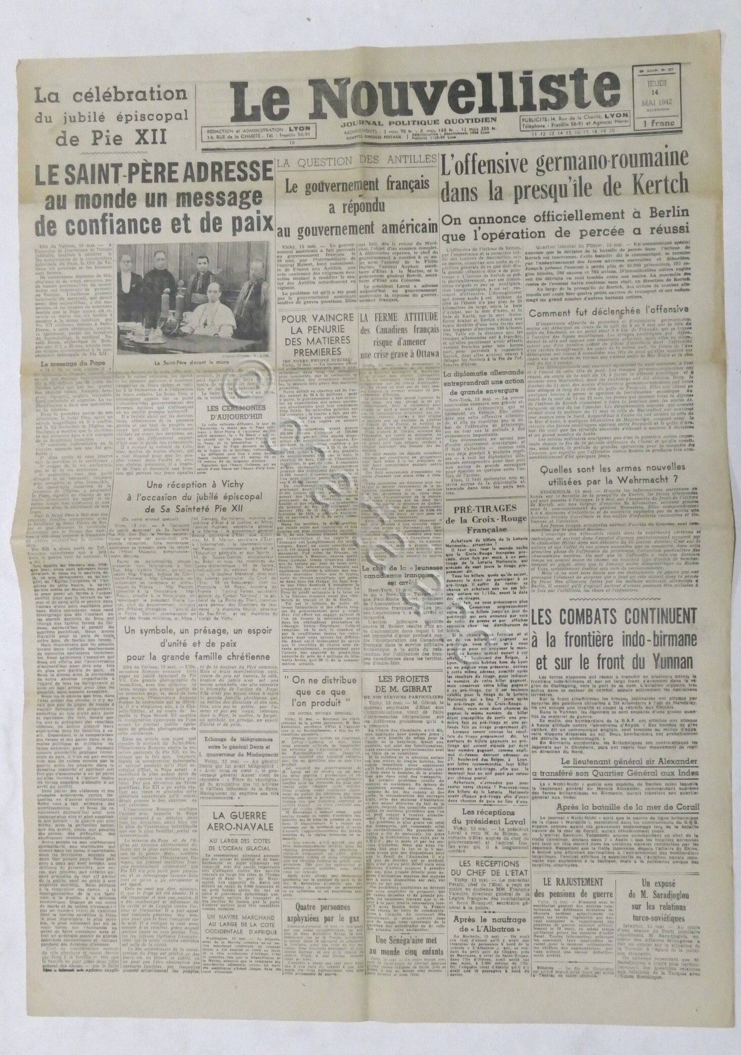 WWII Giornale - Le Nouvelliste - Journal Politique Quotidien - …