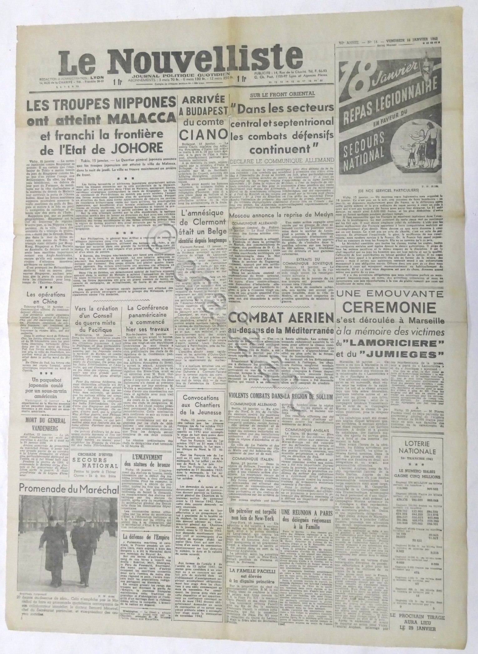 WWII Giornale - Le Nouvelliste - Journal Politique Quotidien - …