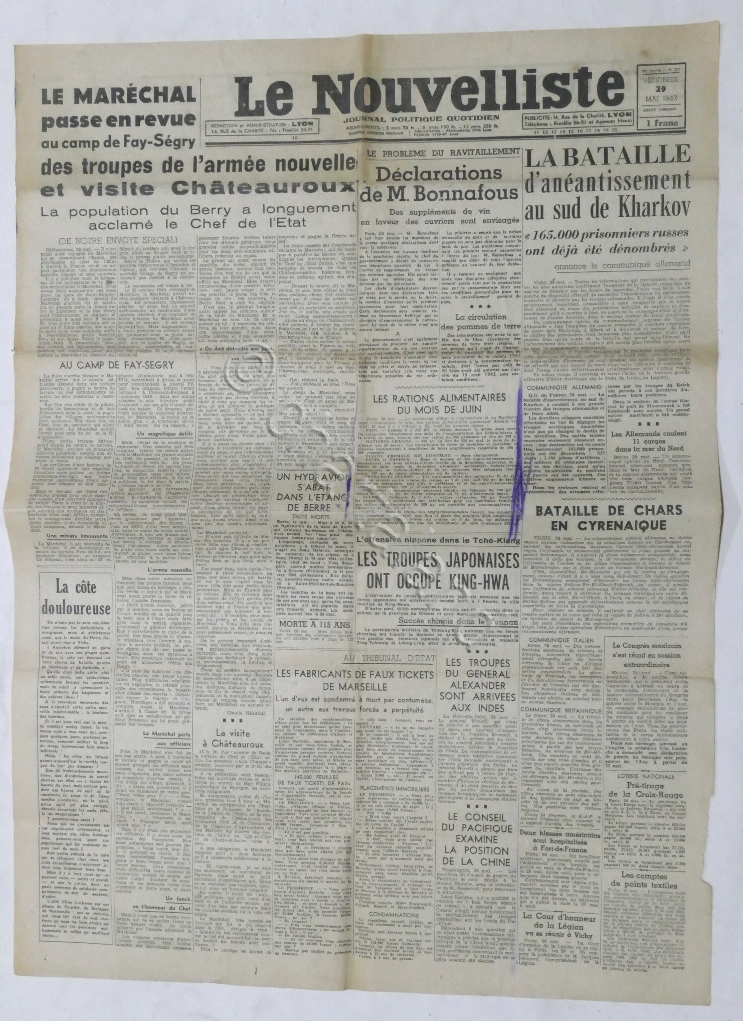 WWII Giornale - Le Nouvelliste - Journal Politique Quotidien - …