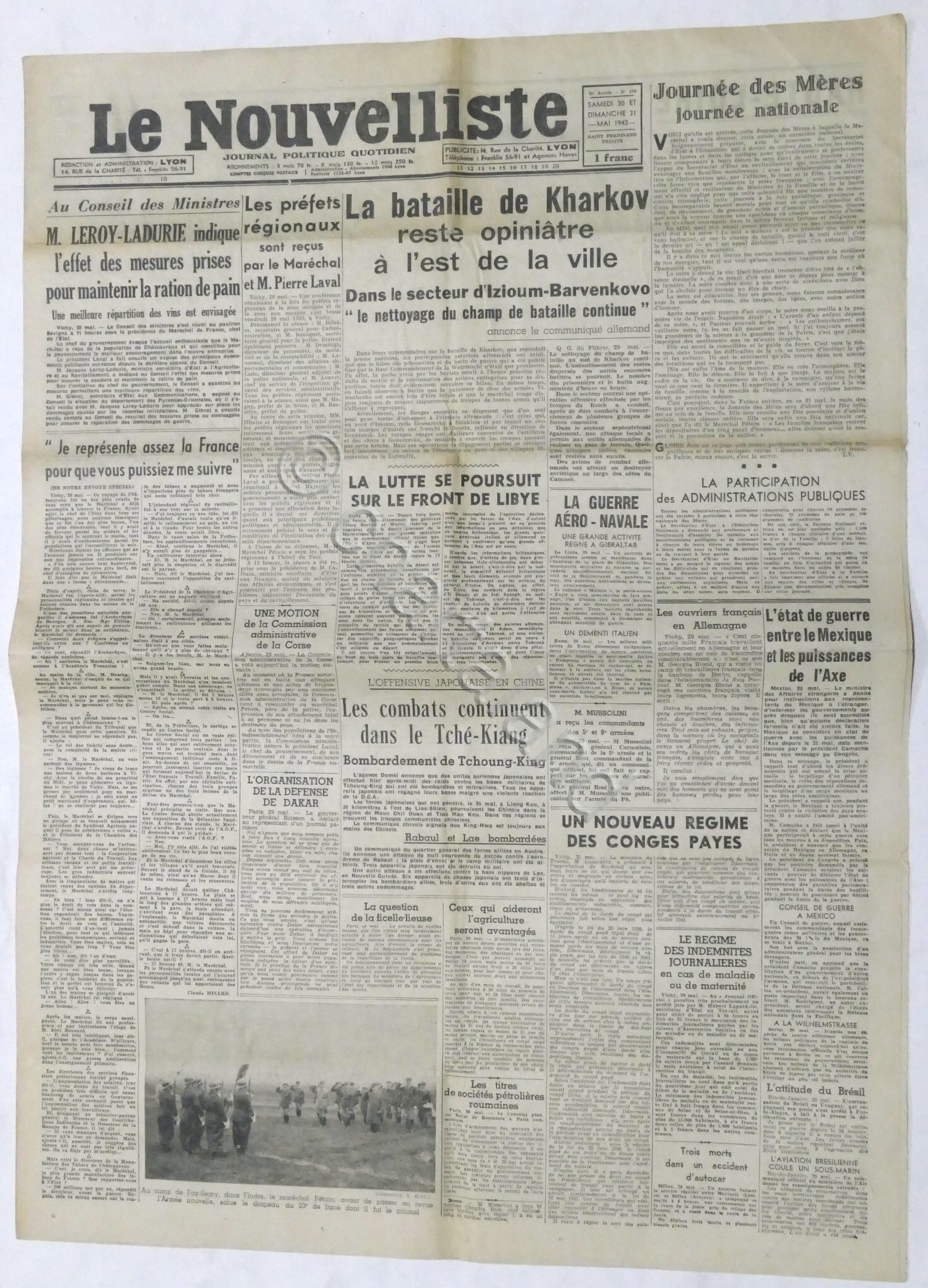 WWII Giornale - Le Nouvelliste - Journal Politique Quotidien - …
