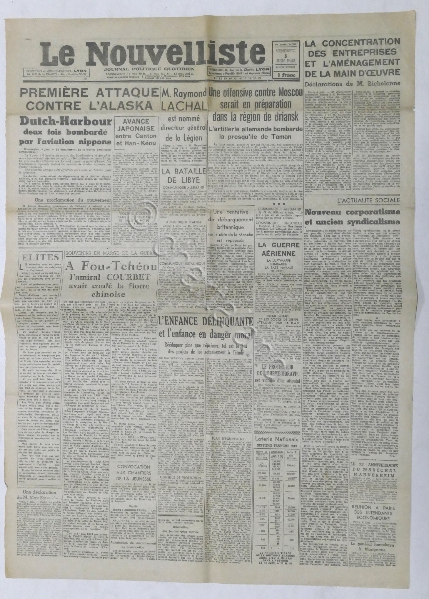 WWII Giornale - Le Nouvelliste - Journal Politique Quotidien - …