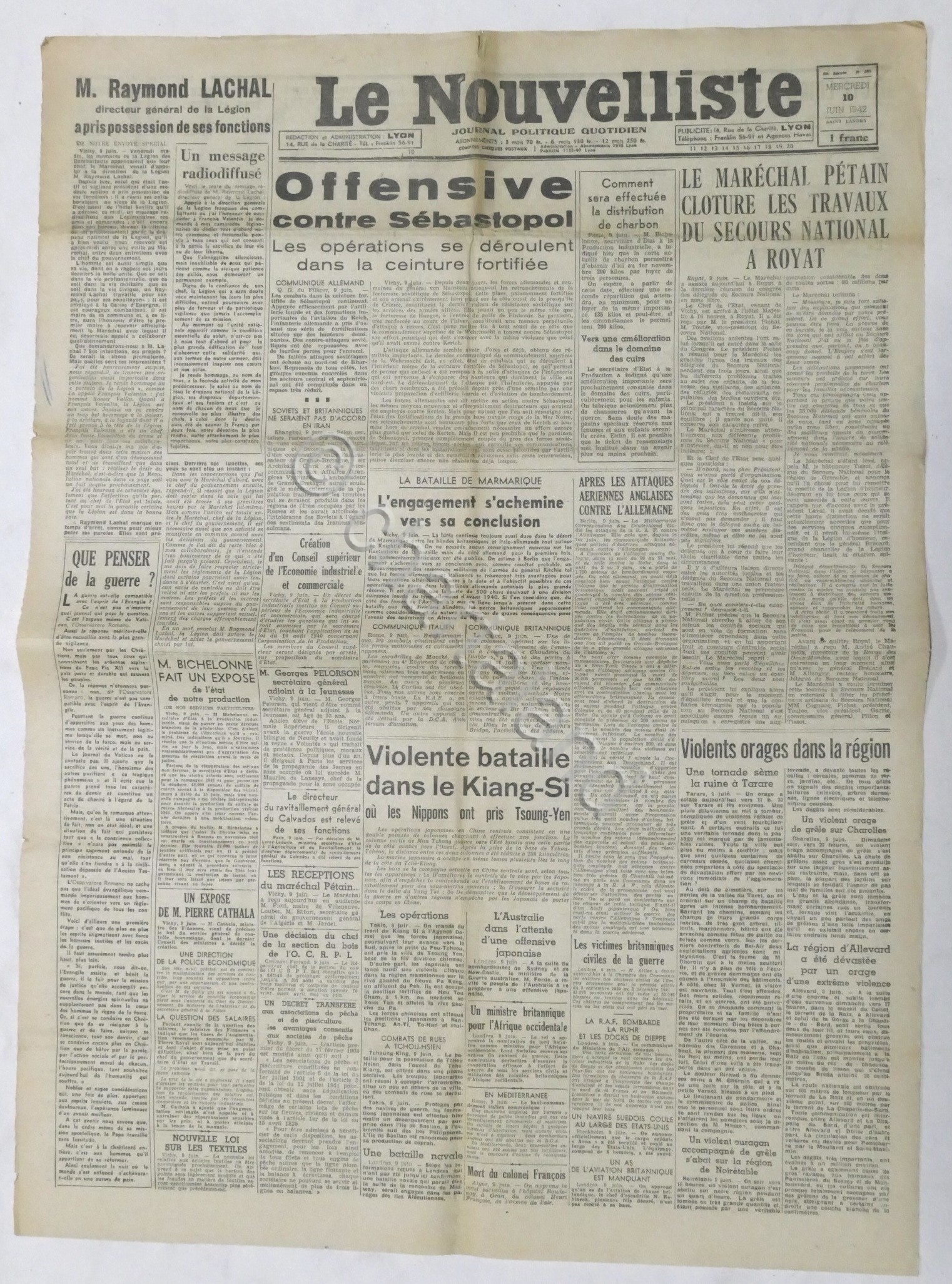 WWII Giornale - Le Nouvelliste - Journal Politique Quotidien - …