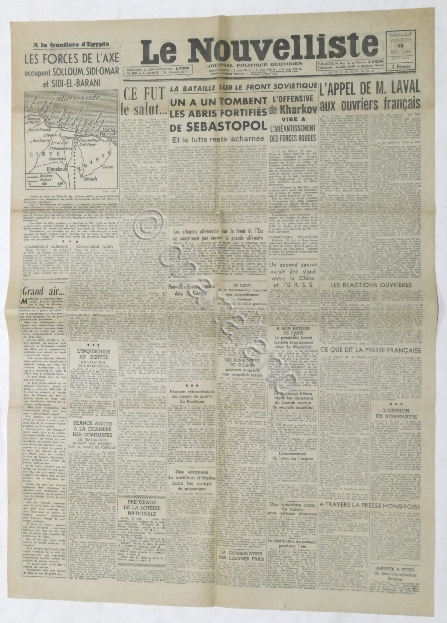 WWII Giornale - Le Nouvelliste - Journal Politique Quotidien - …