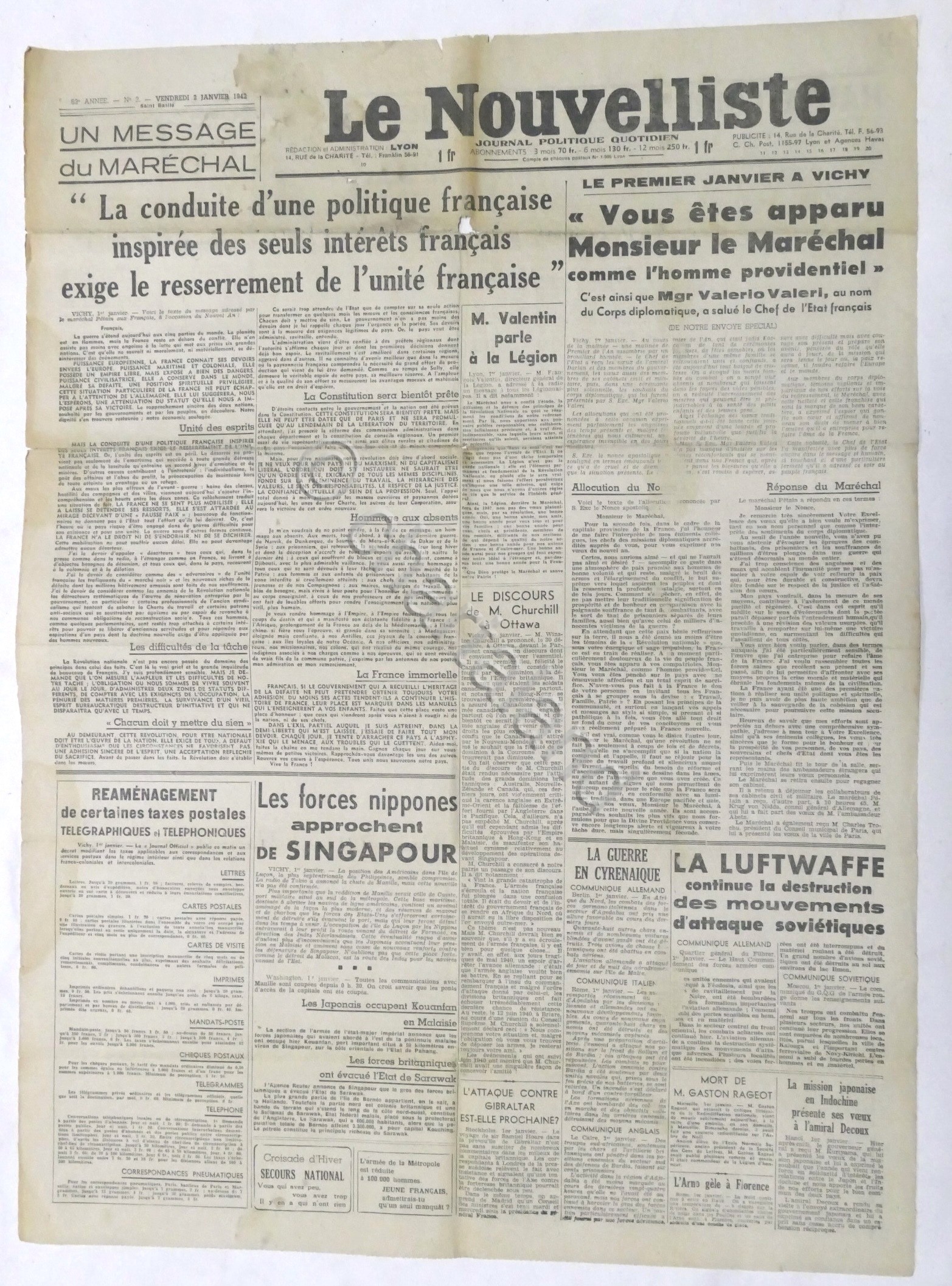 WWII Giornale - Le Nouvelliste - Journal Politique Quotidien - …