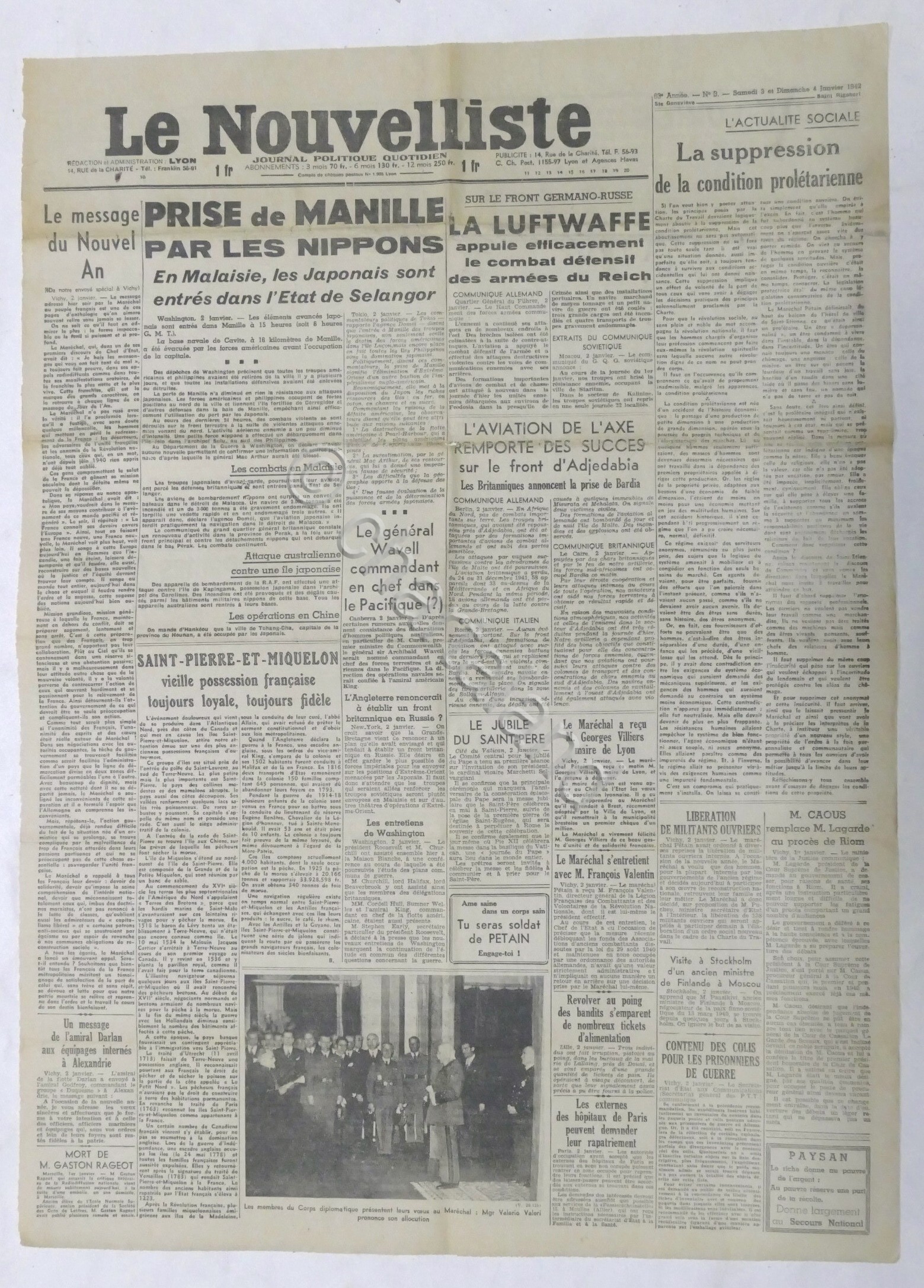 WWII Giornale - Le Nouvelliste - Journal Politique Quotidien - …