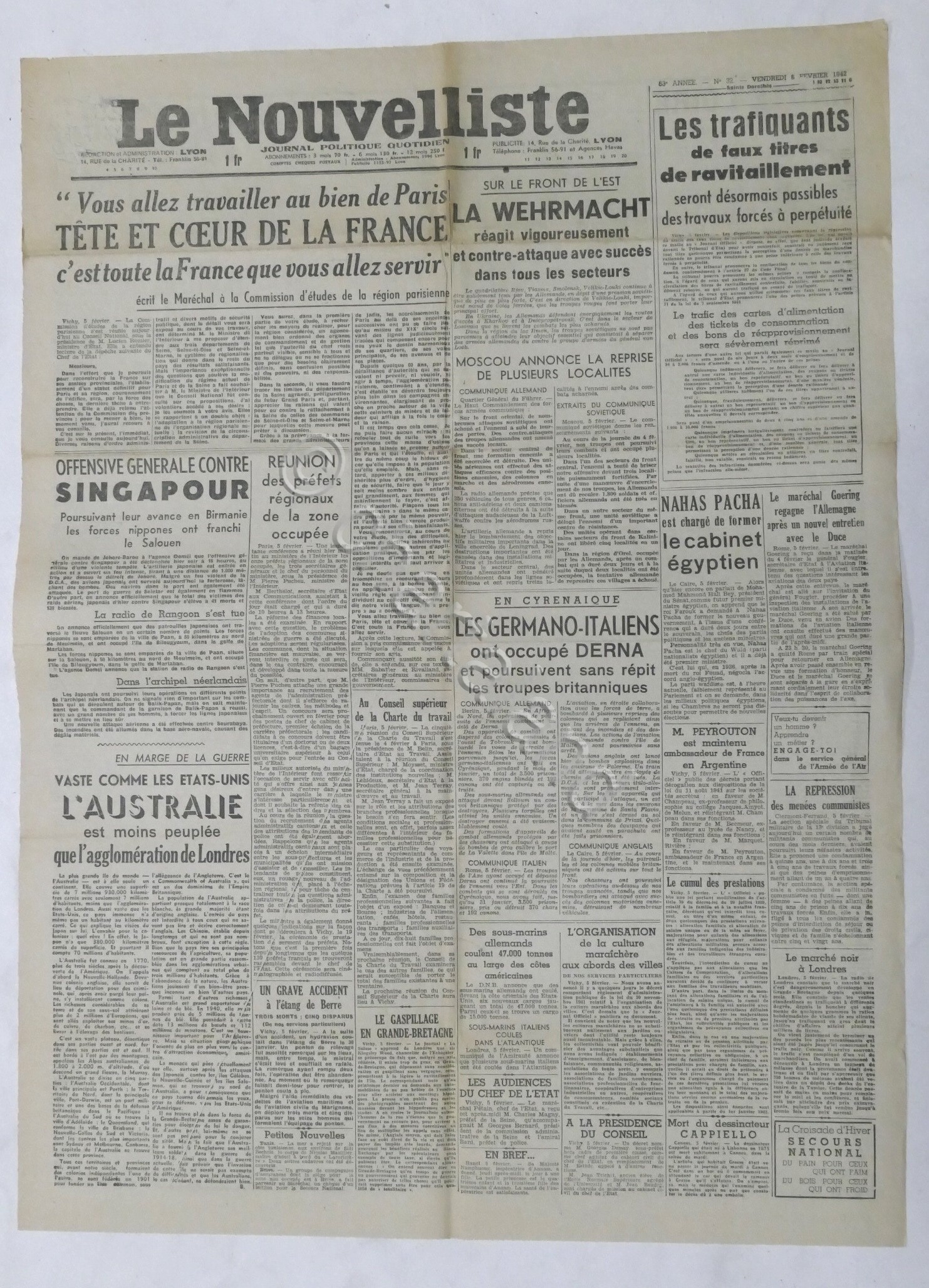 WWII Giornale - Le Nouvelliste - Journal Politique Quotidien - …