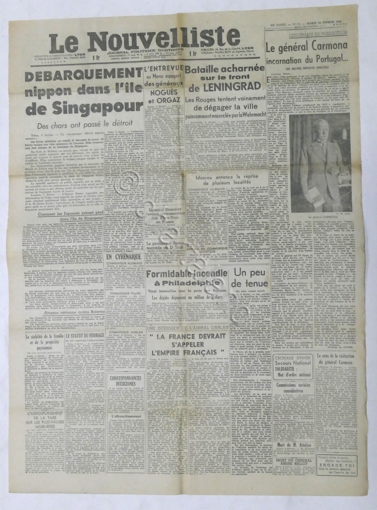 WWII Giornale - Le Nouvelliste - Journal Politique Quotidien - …