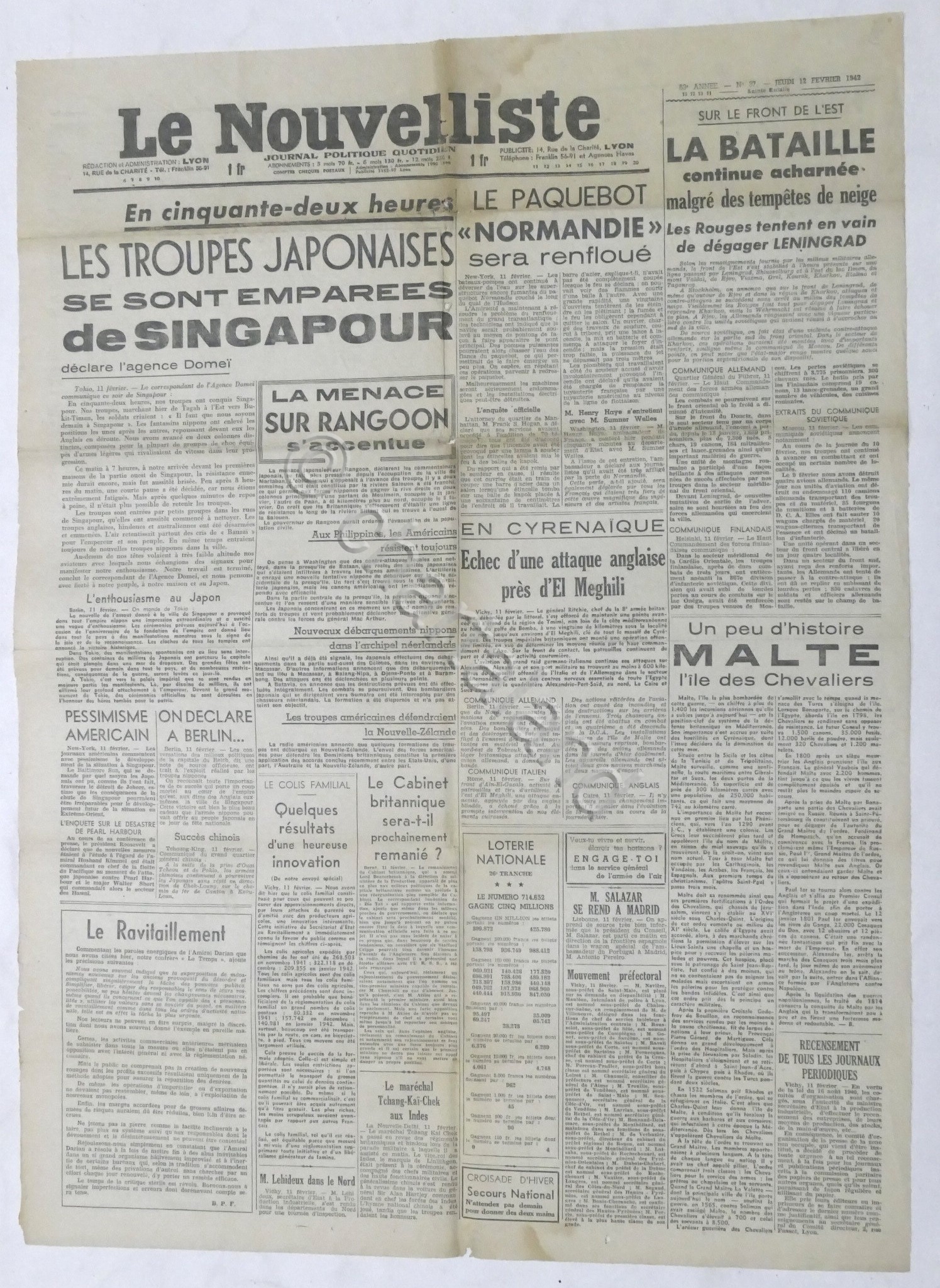 WWII Giornale - Le Nouvelliste - Journal Politique Quotidien - …