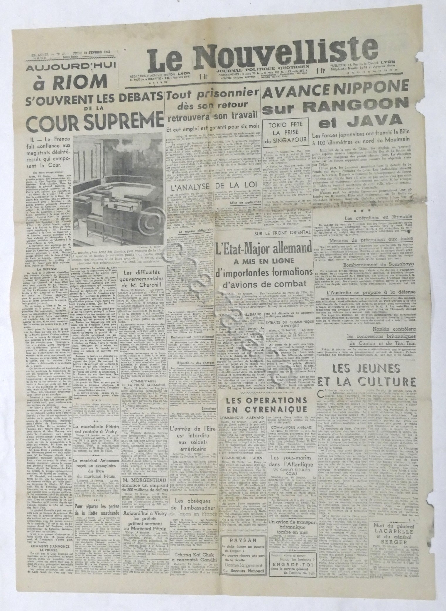 WWII Giornale - Le Nouvelliste - Journal Politique Quotidien - …